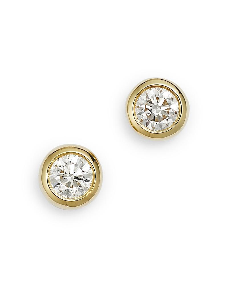 Womens Tiny Treasures 18K Yellow Gold & 0.50 TCW Diamond Bezel Stud Earrings Product Image