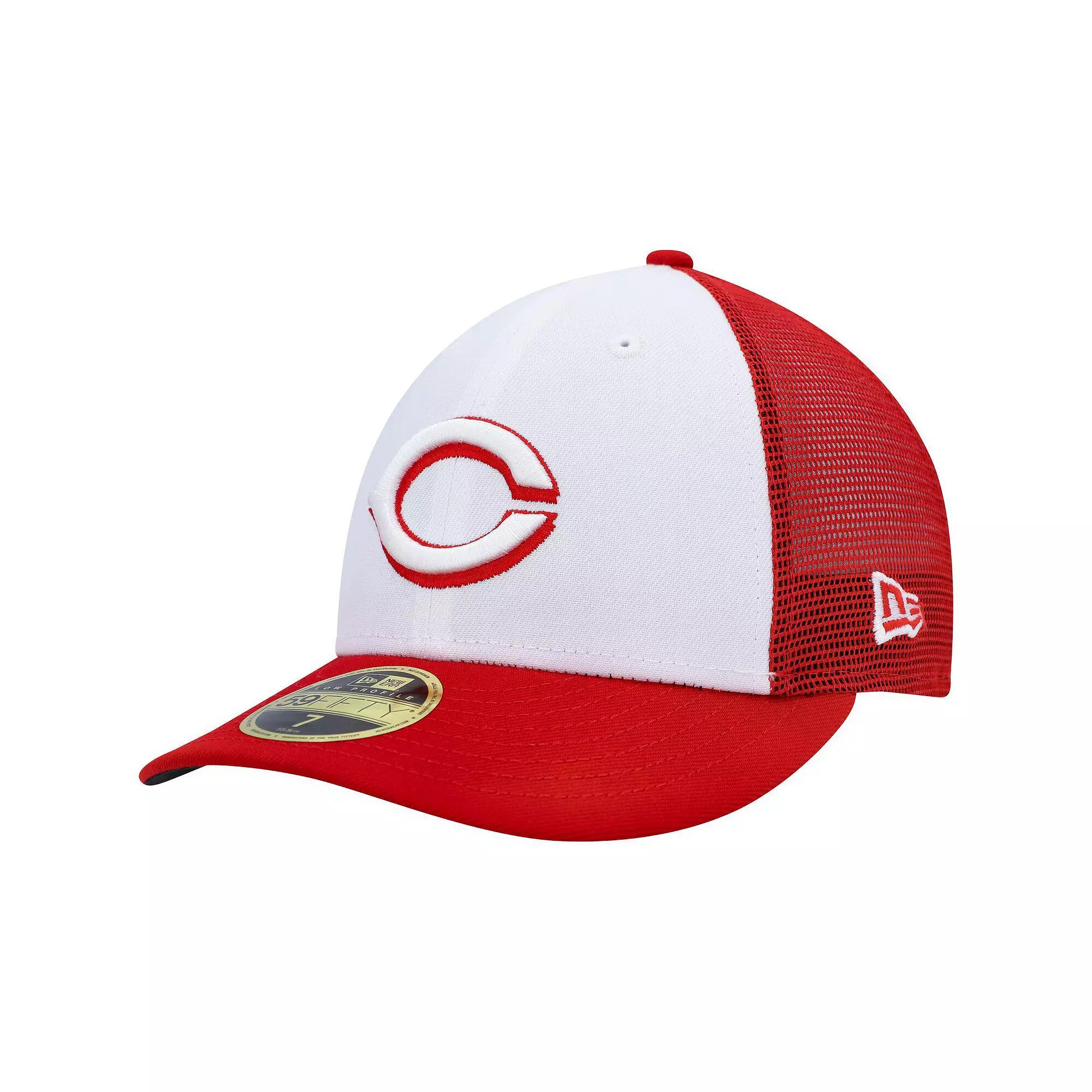 Men's New Era White/Red Cincinnati Reds 2023 On-Field Batting Practice Low Profile 59FIFTY Fitted Hat, Size: 7, Red White Product Image