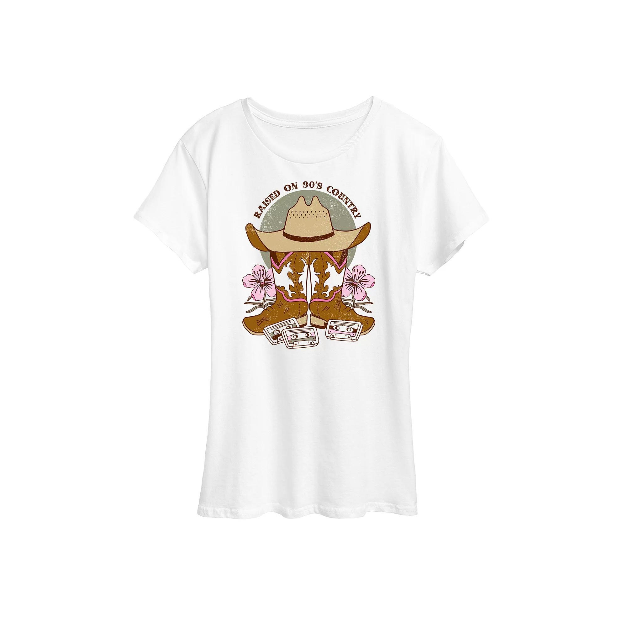 Women's Raised On 90's Country Graphic Tee,  Product Image