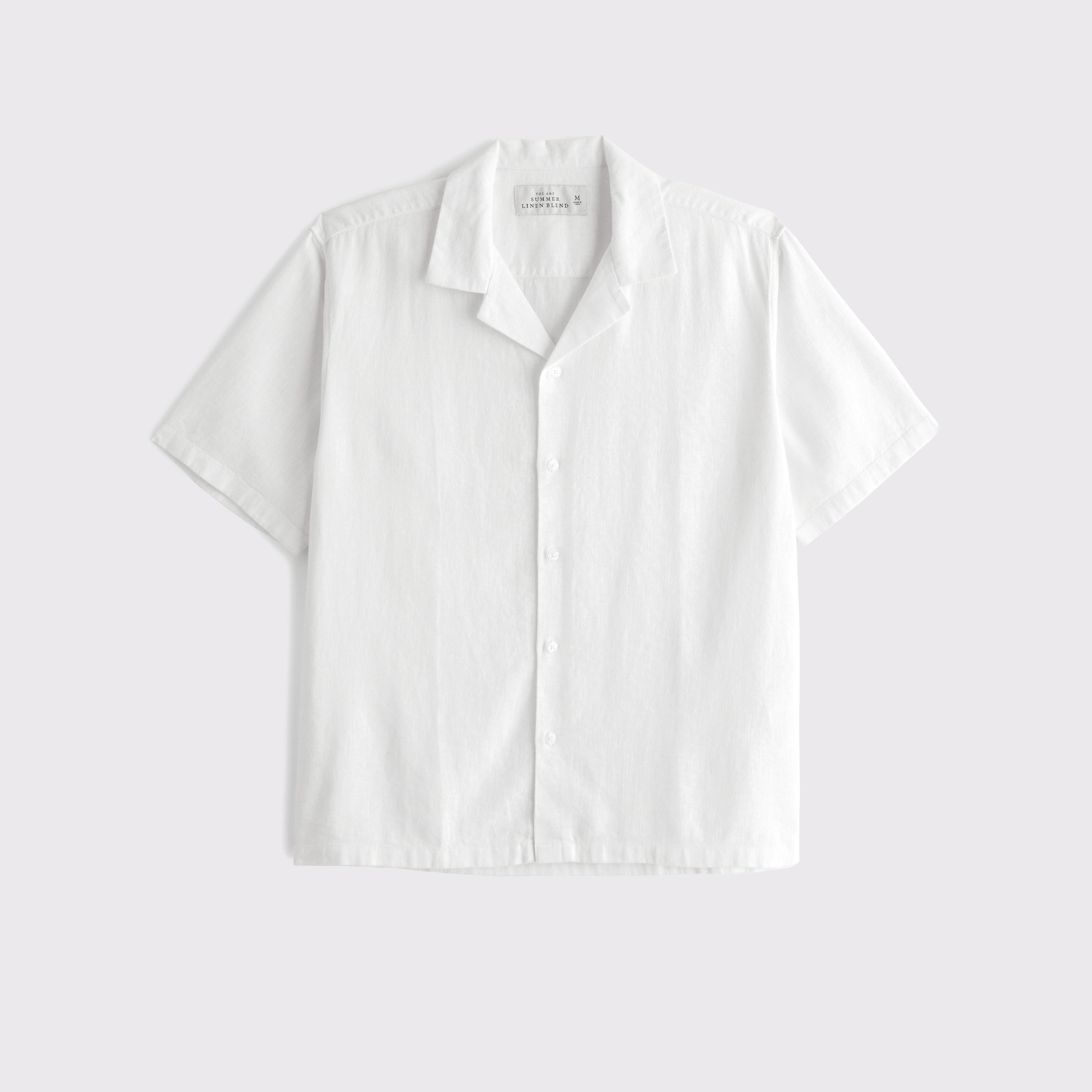 Camp Collar Summer Linen-Blend Shirt Product Image