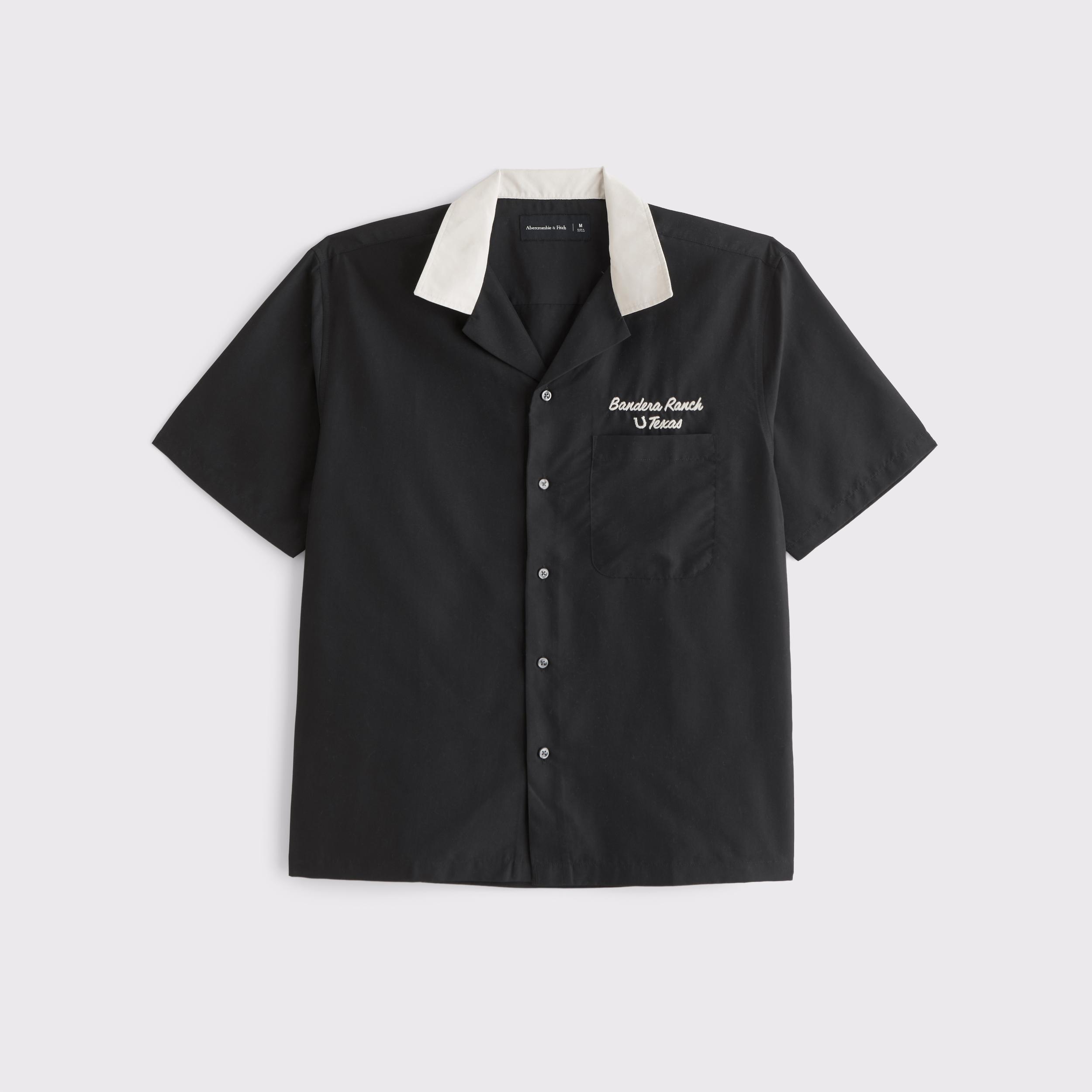 Short-Sleeve Cupro Button-Up Shirt Product Image