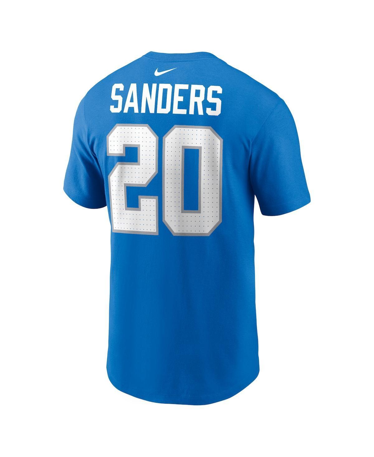 NIKE Men's Barry Sanders Blue Detroit Lions Retired Player Name Number T-shirt Product Image