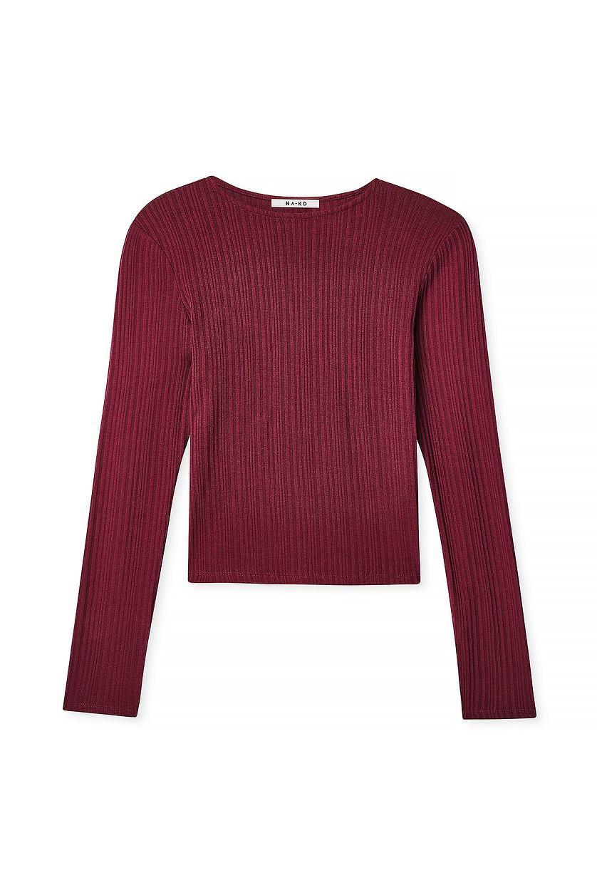 Irregular Rib Long Sleeve Top Product Image