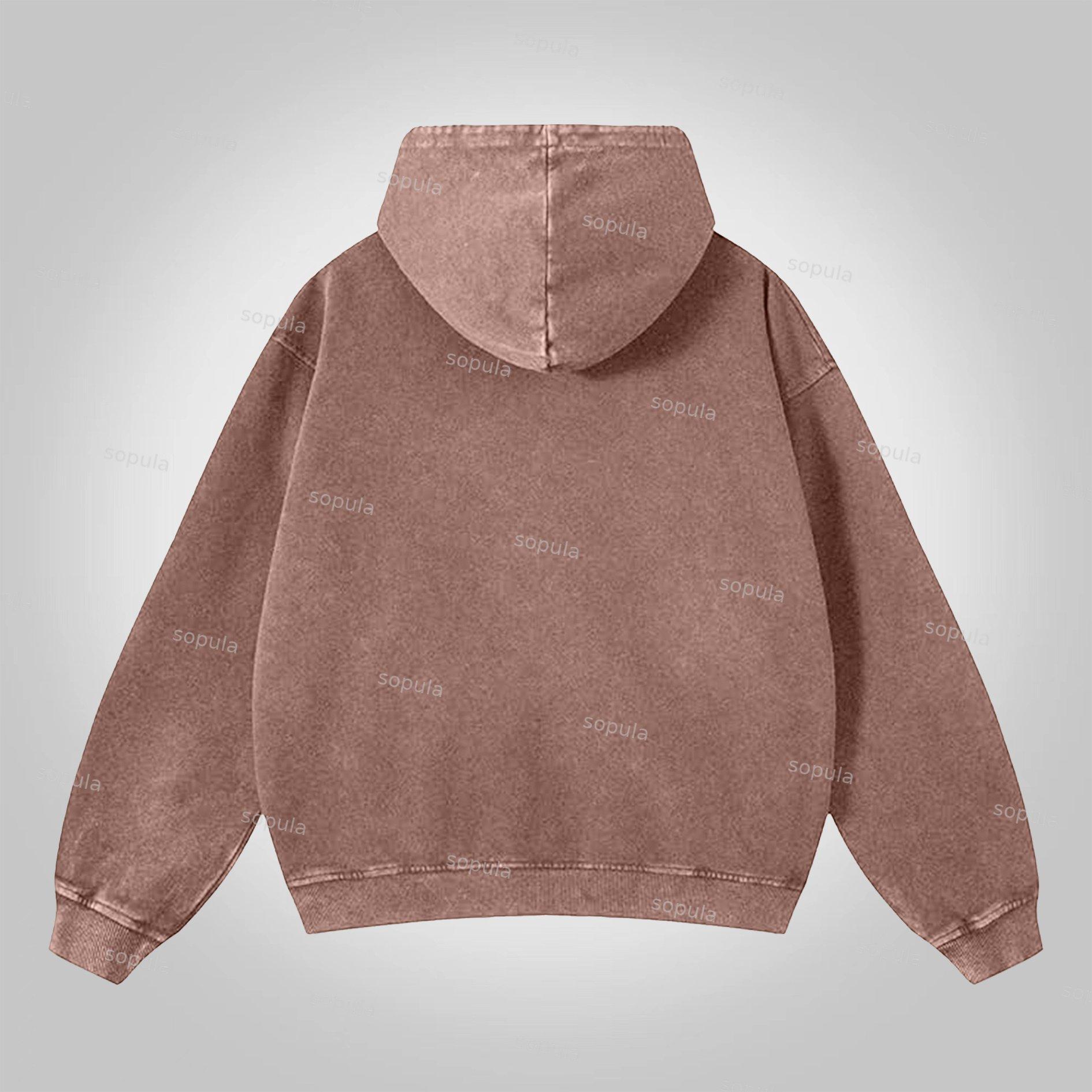 Sopula Casual The Brain Explodes Graphic Washed Hoodie Product Image