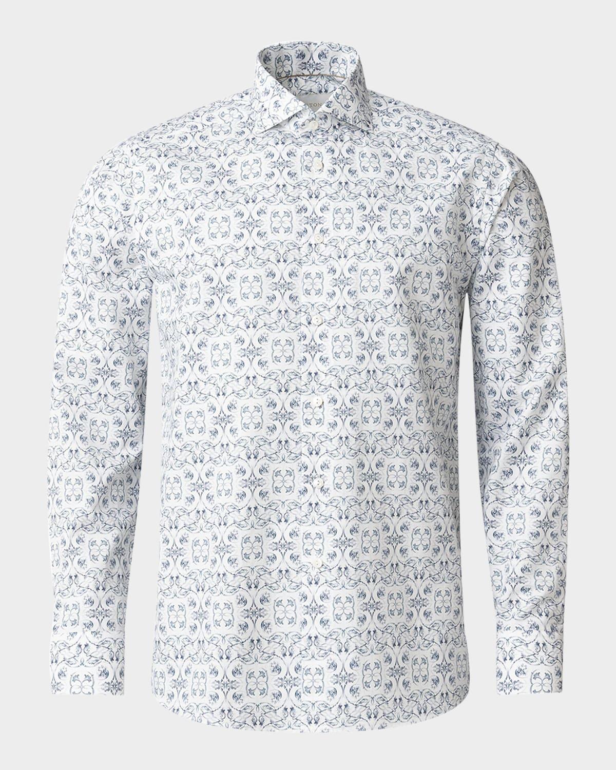 Mens Elevated Contemporary-Fit Floral Shirt Product Image