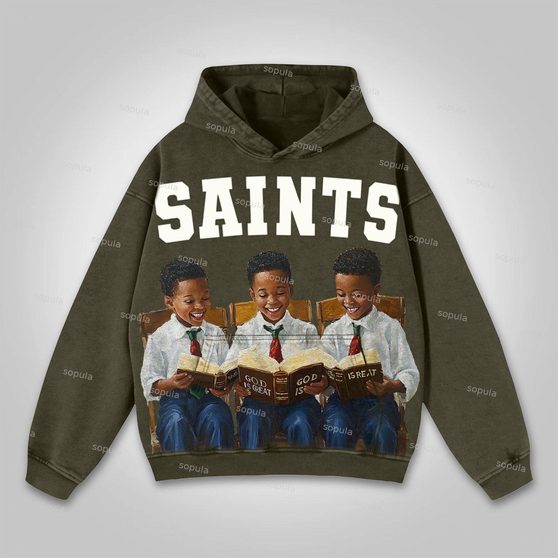 Sopula Saints God Is Reat Graphic Washed Hoodie Product Image