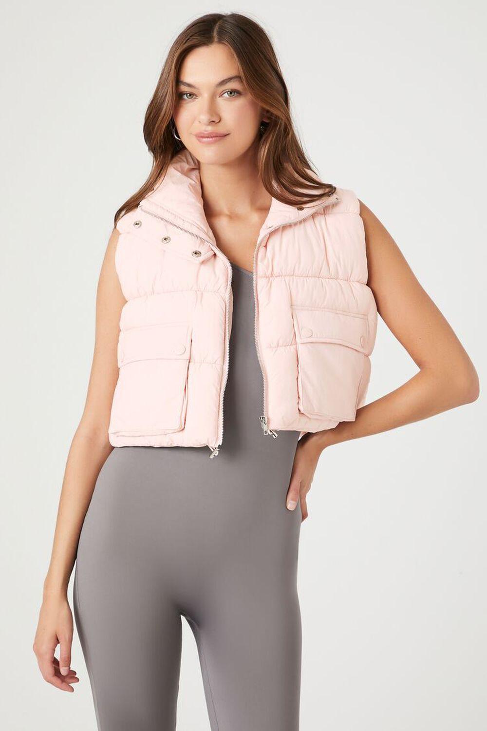 Cropped Zip-Up Puffer Vest | Forever 21 Product Image