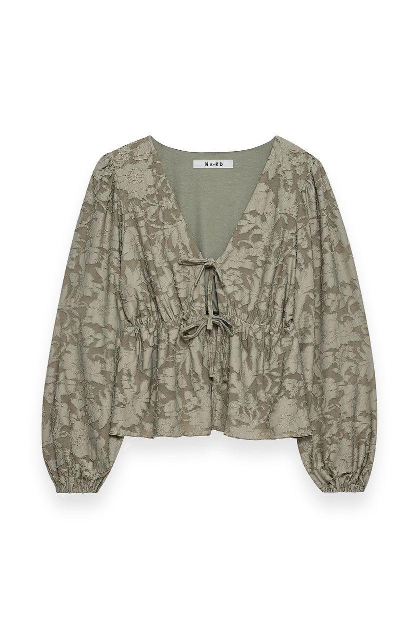 Burn Out Puff Sleeve Top Product Image