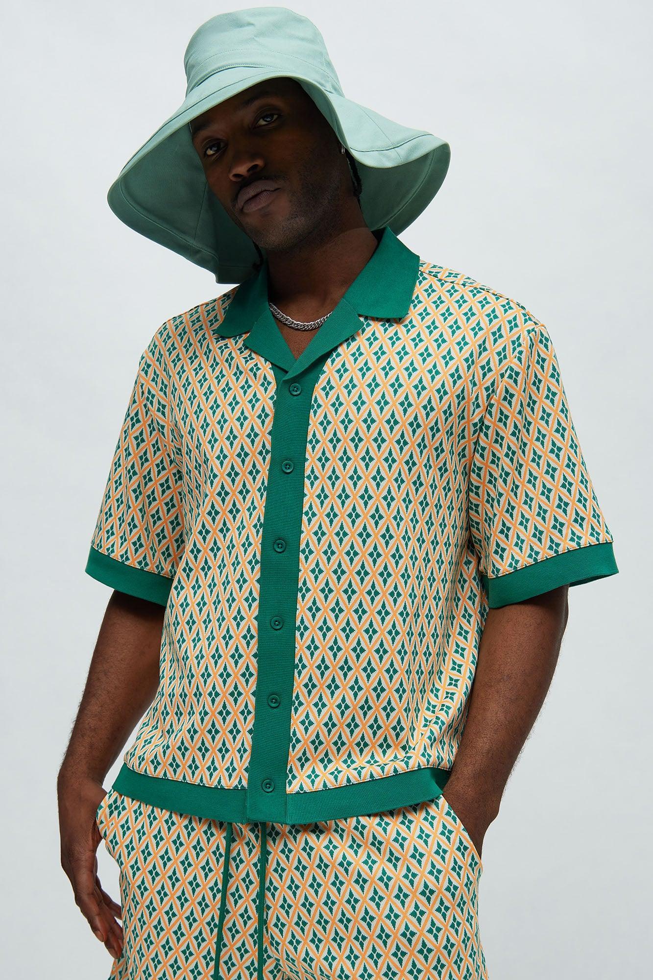 Rushmore Knit Shirt - Green/combo Product Image