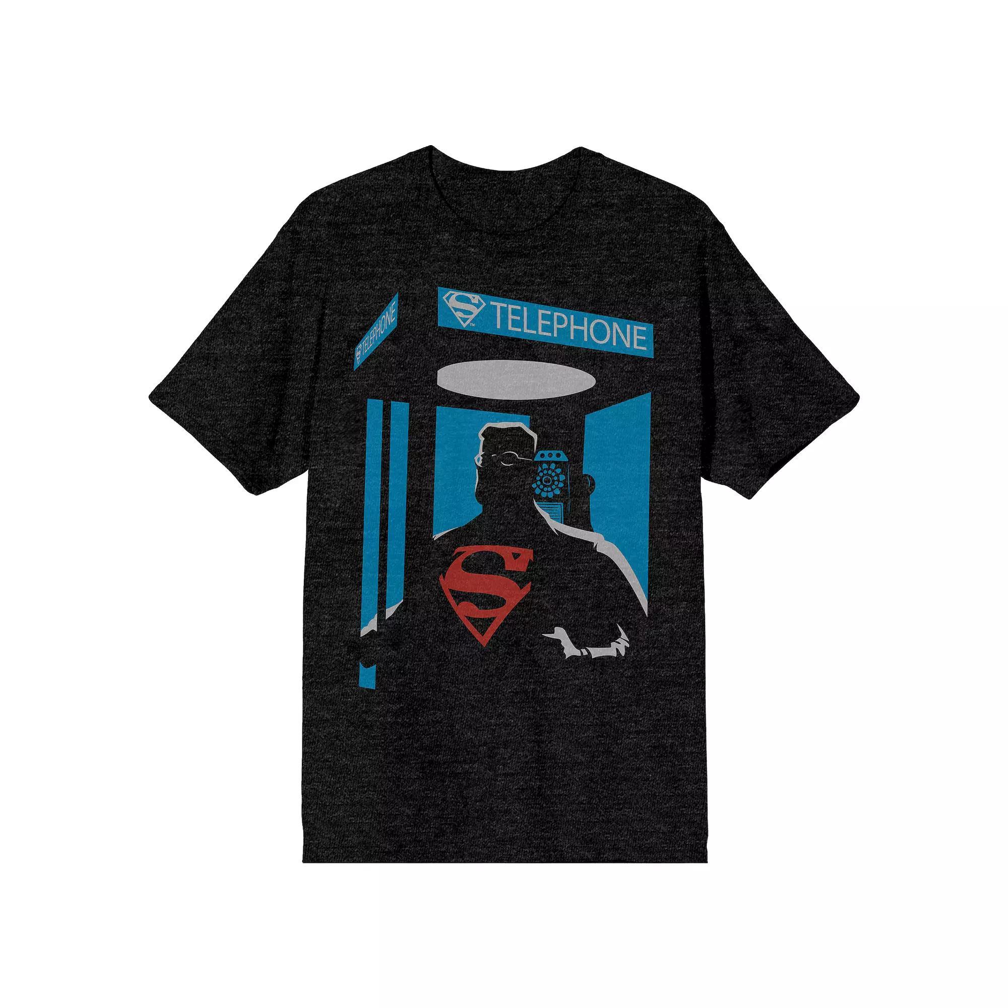 Men's Superman Telephone Box Tee, Size: XXL, Black Product Image