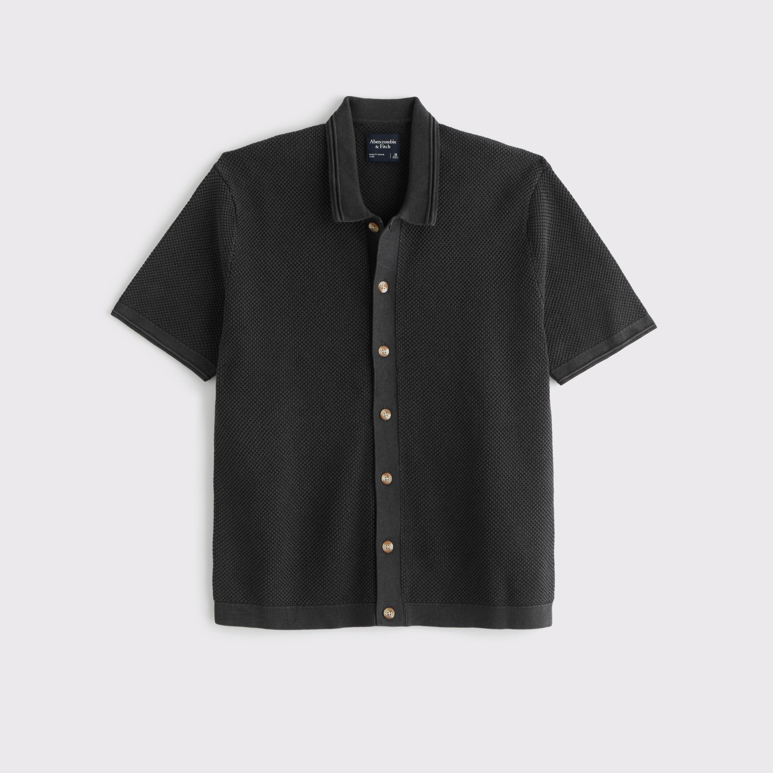 Garment Dye Button-Through Sweater Polo Product Image