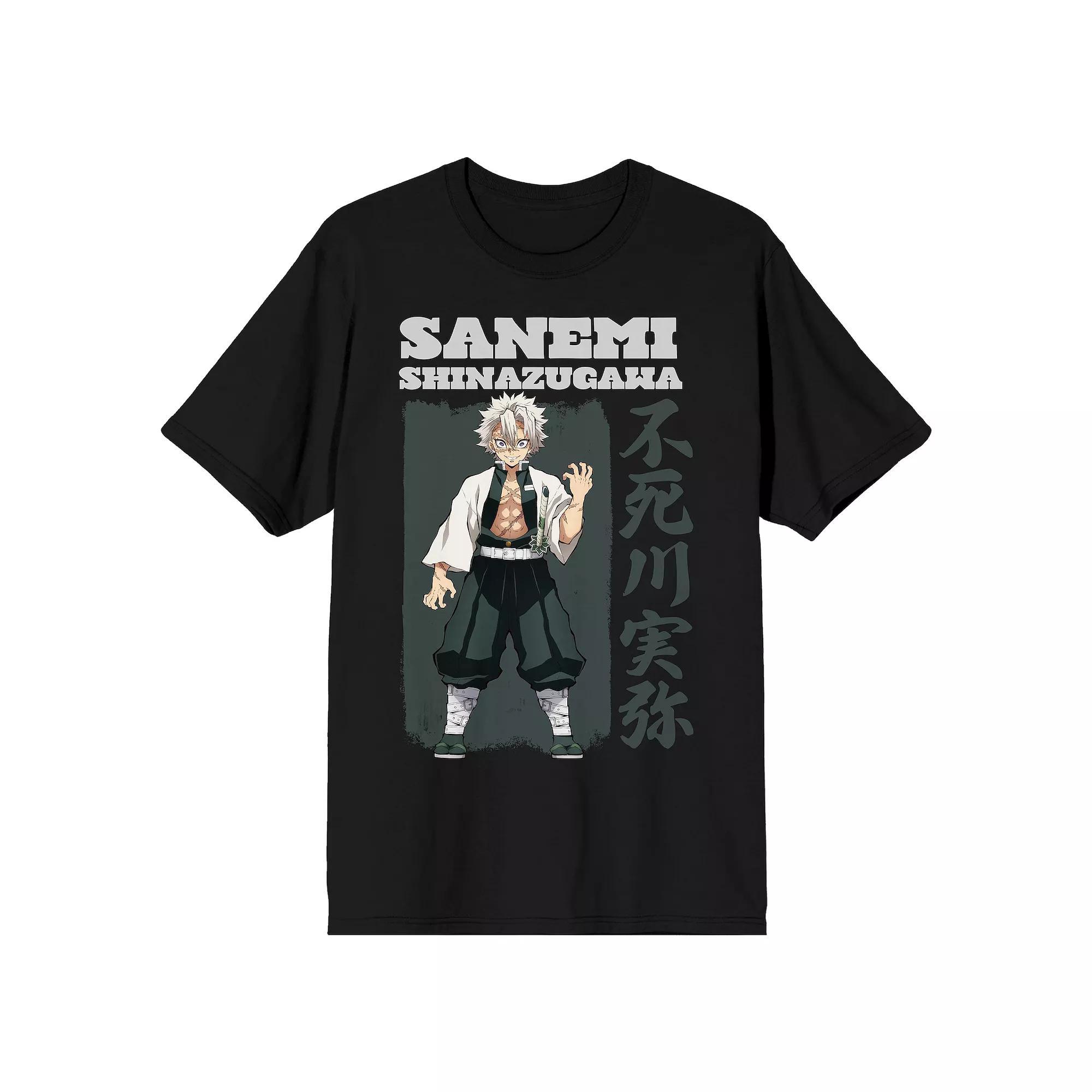 Men's Demon Slayer Sanemi Short Sleeve Graphic T-Shirt, Size: XXL, Black Product Image