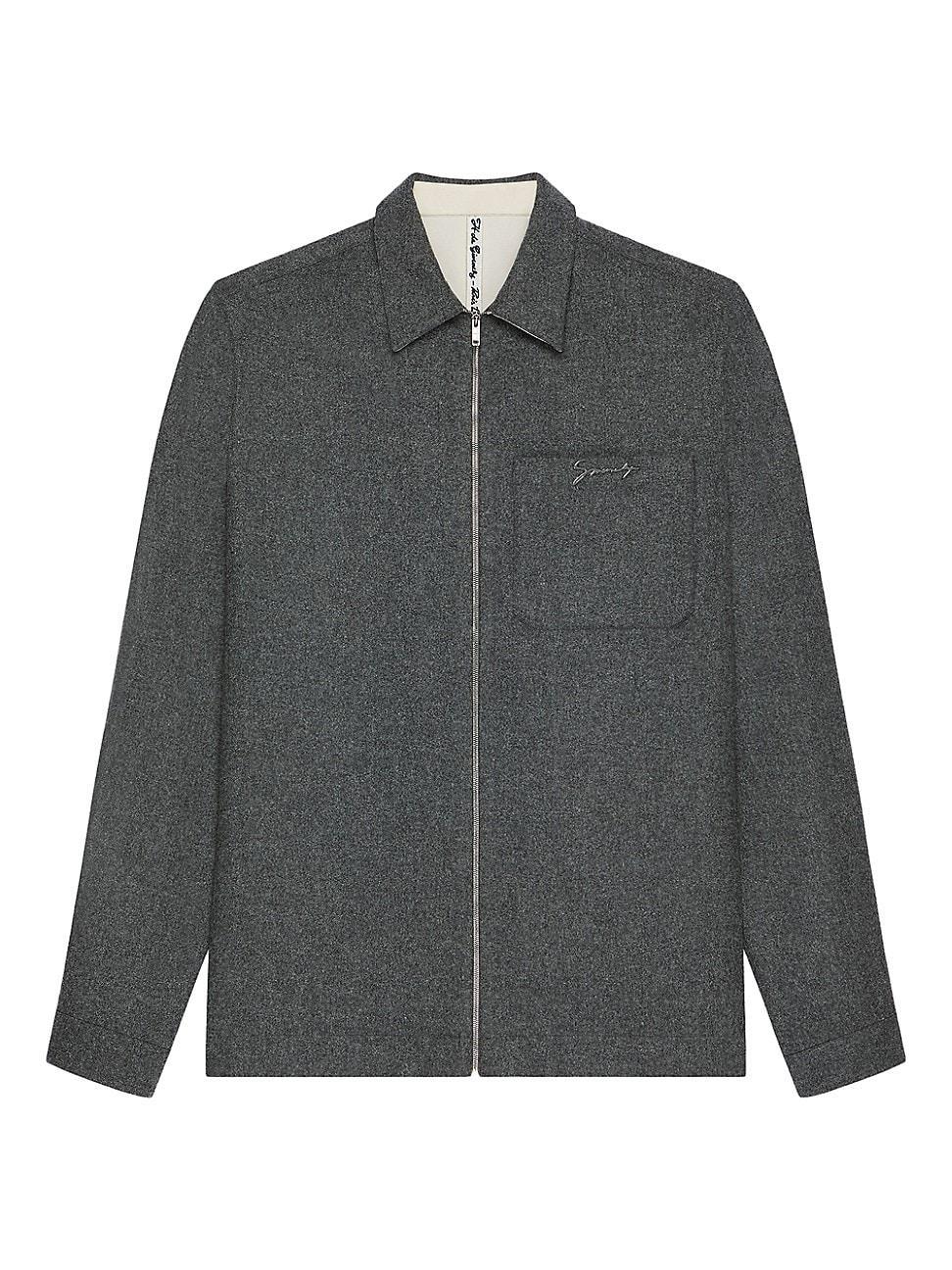 Mens Zipped Shirt in Wool Product Image