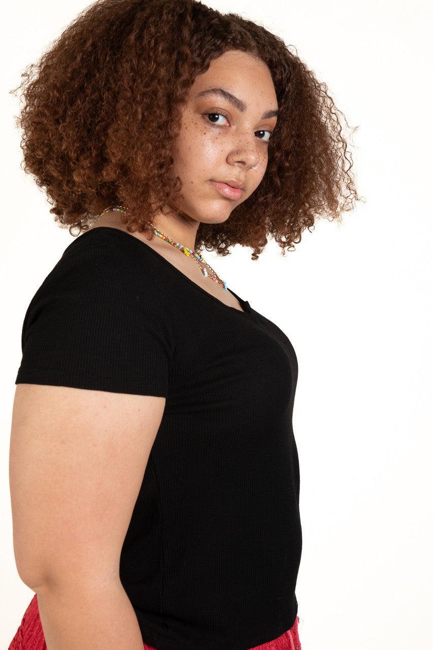 Extended Sizes Black Notch Thermal Tee Product Image