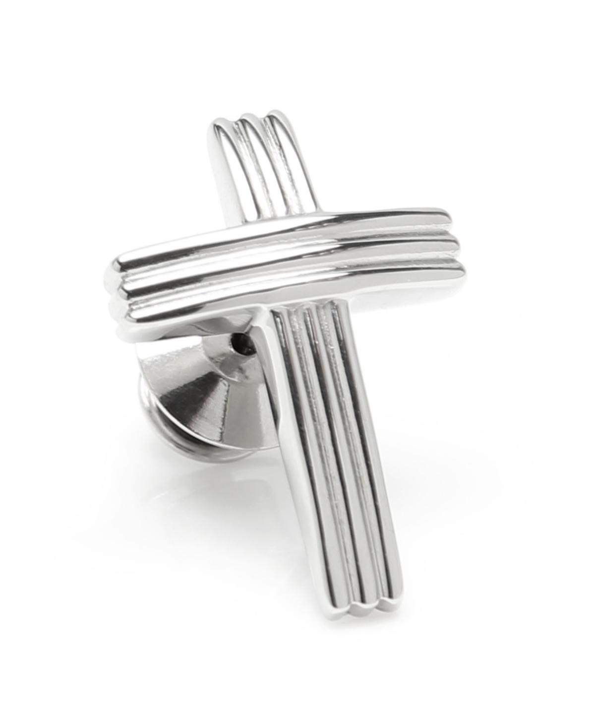 Mens Stainless Steel Cross Lapel Pin Product Image