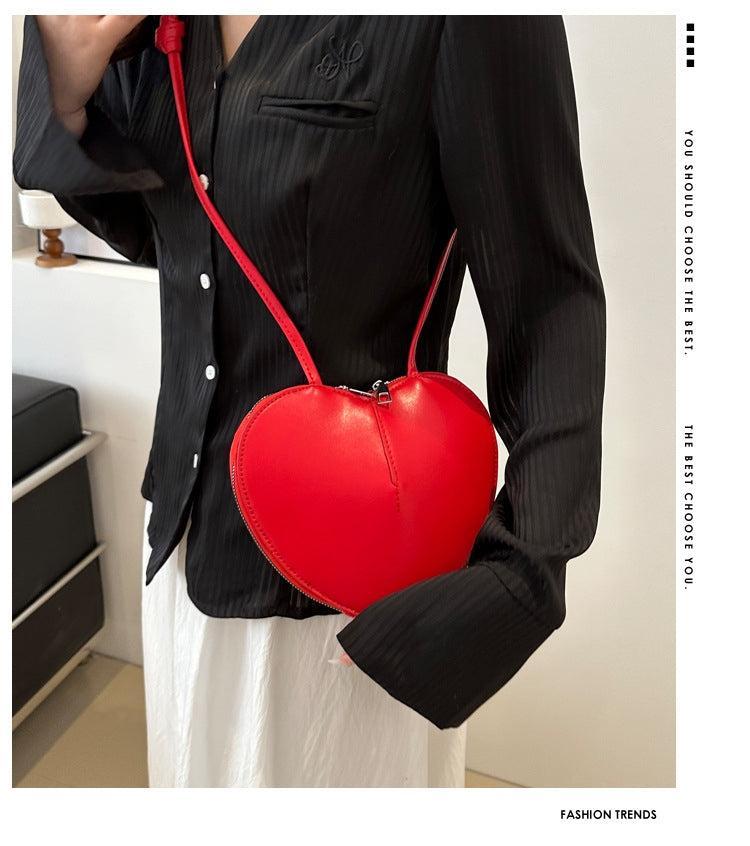Lior Solid Color Heart Shape Shoulder Bag Product Image