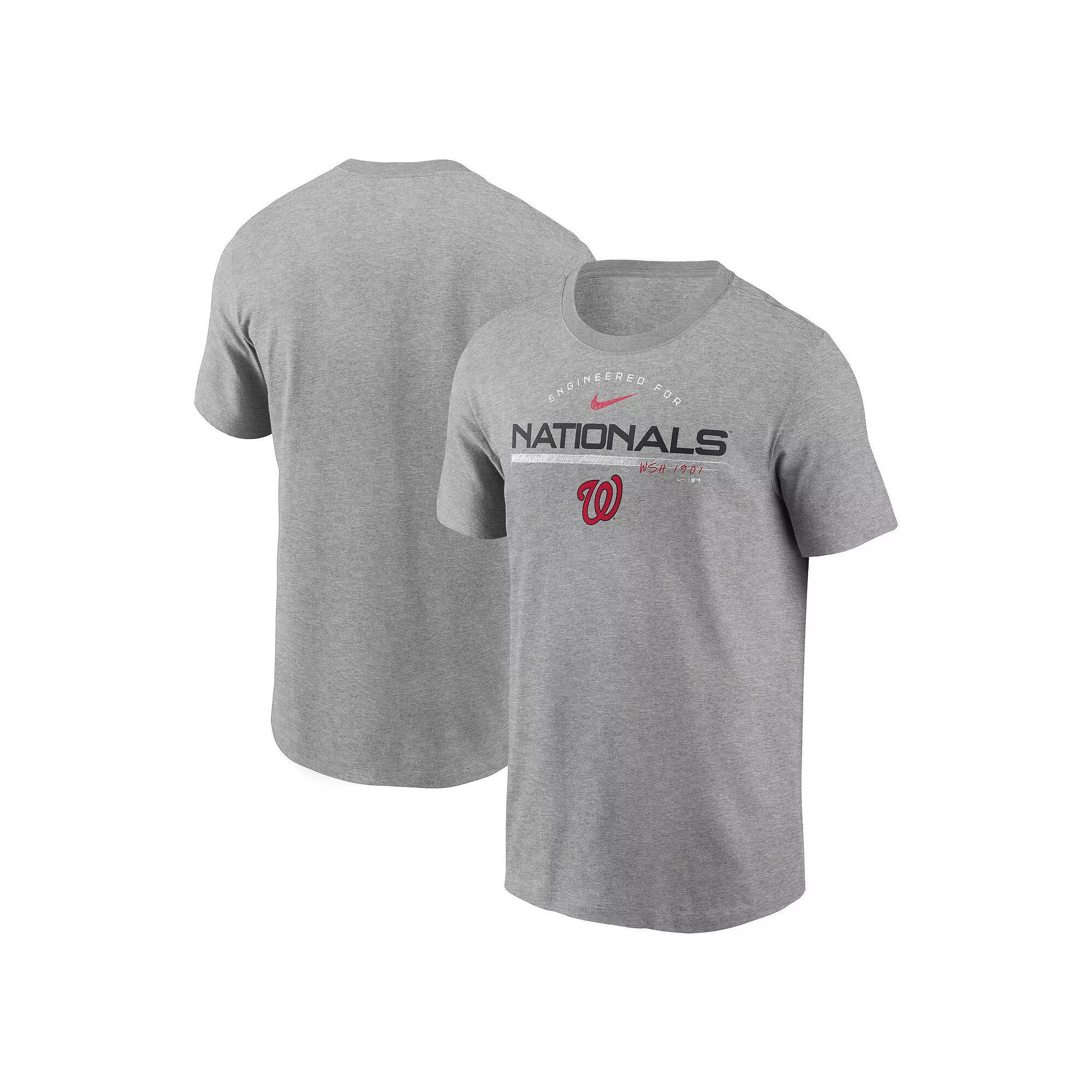Men's Nike Heather Gray Washington Nationals Team Engineered Performance T-Shirt,  Product Image