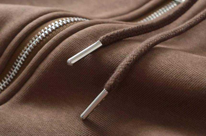 Plain Zip Hoodie Product Image