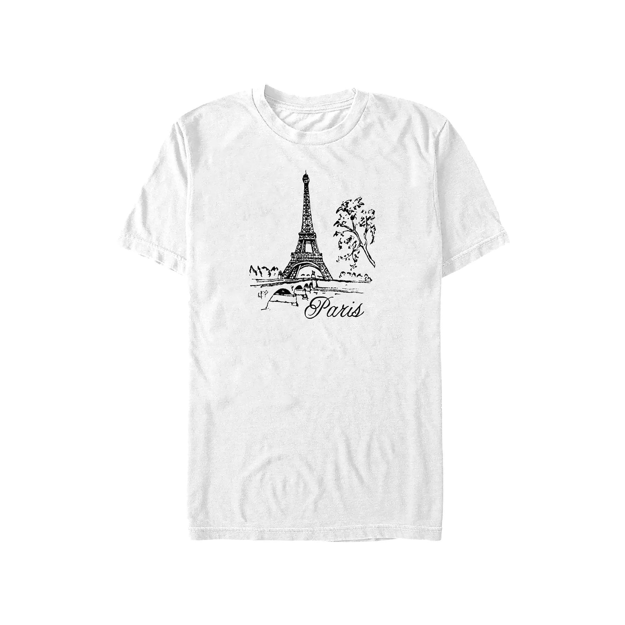 Big & Tall Eiffel Tower Drawing Paris Graphic Tee, Men's,  Product Image