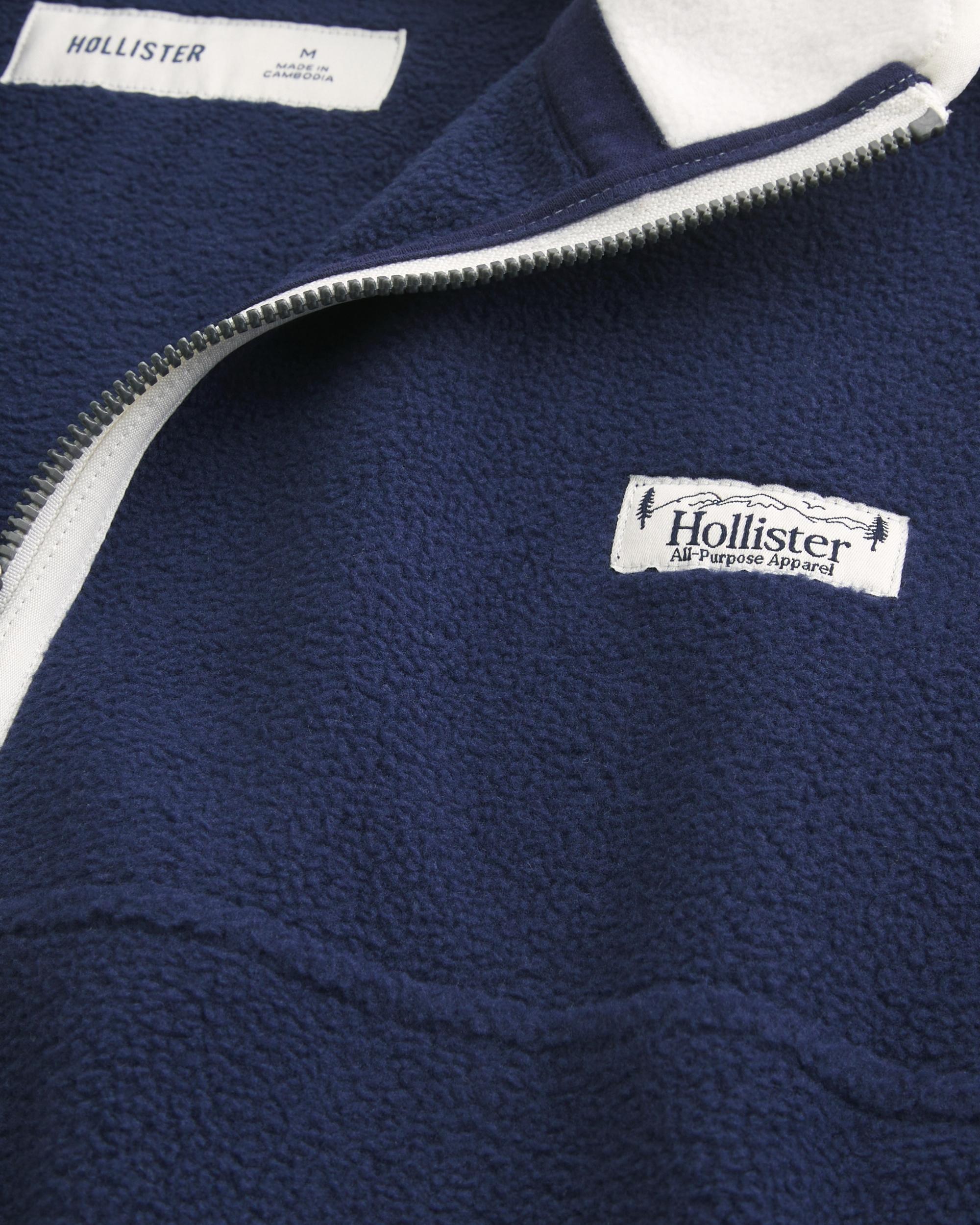 Thermal Fleece Plaid Half-Zip Sweatshirt Product Image