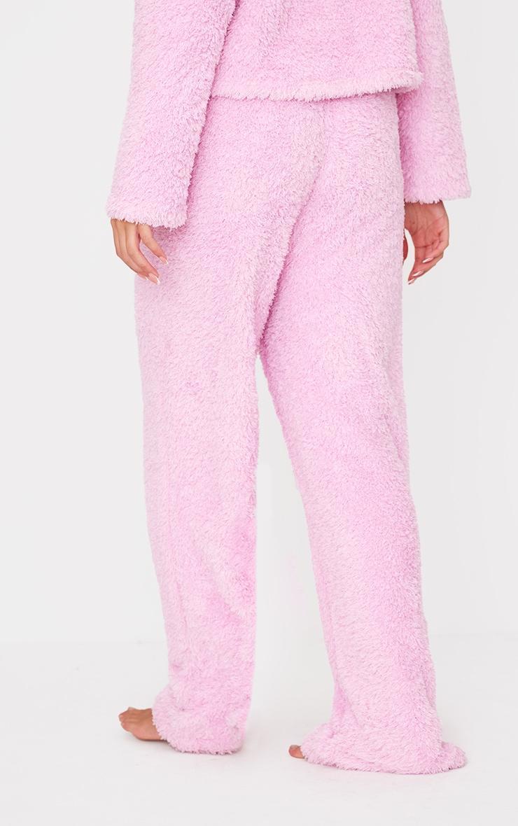 Pink Cosy Fleece Wide Leg Pj Pants Product Image