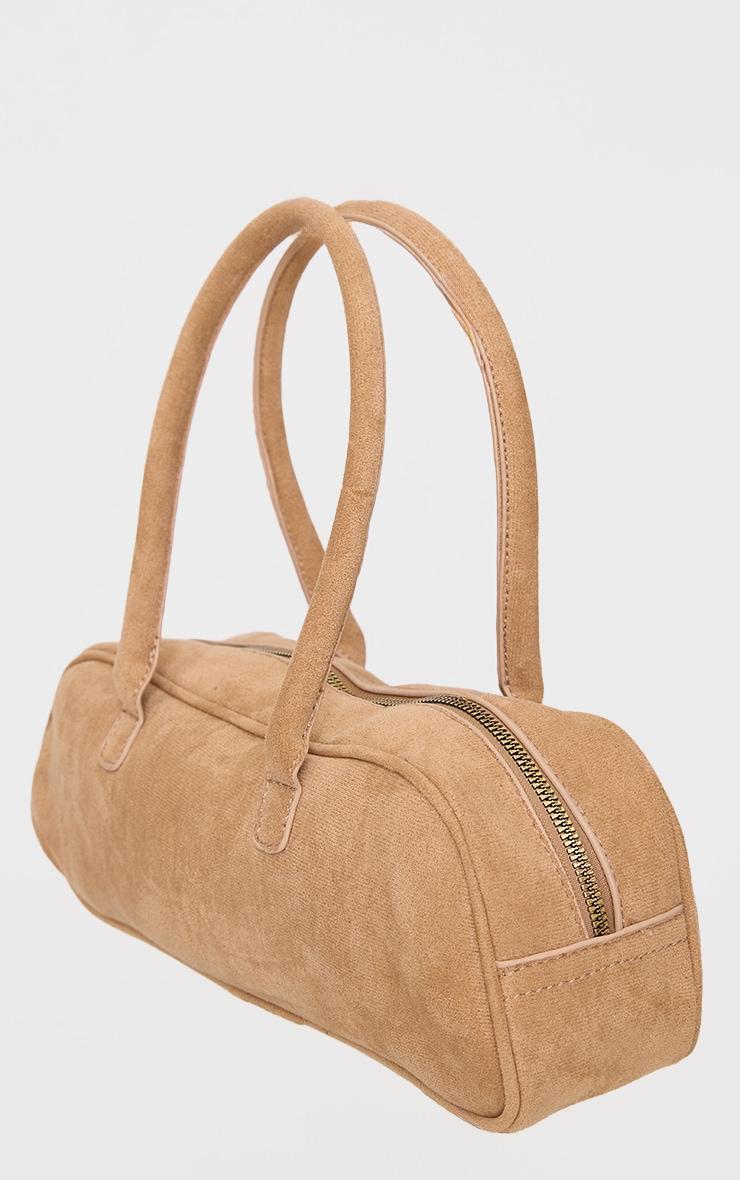 Sand Faux Suede Baguette Shoulder Bag Product Image