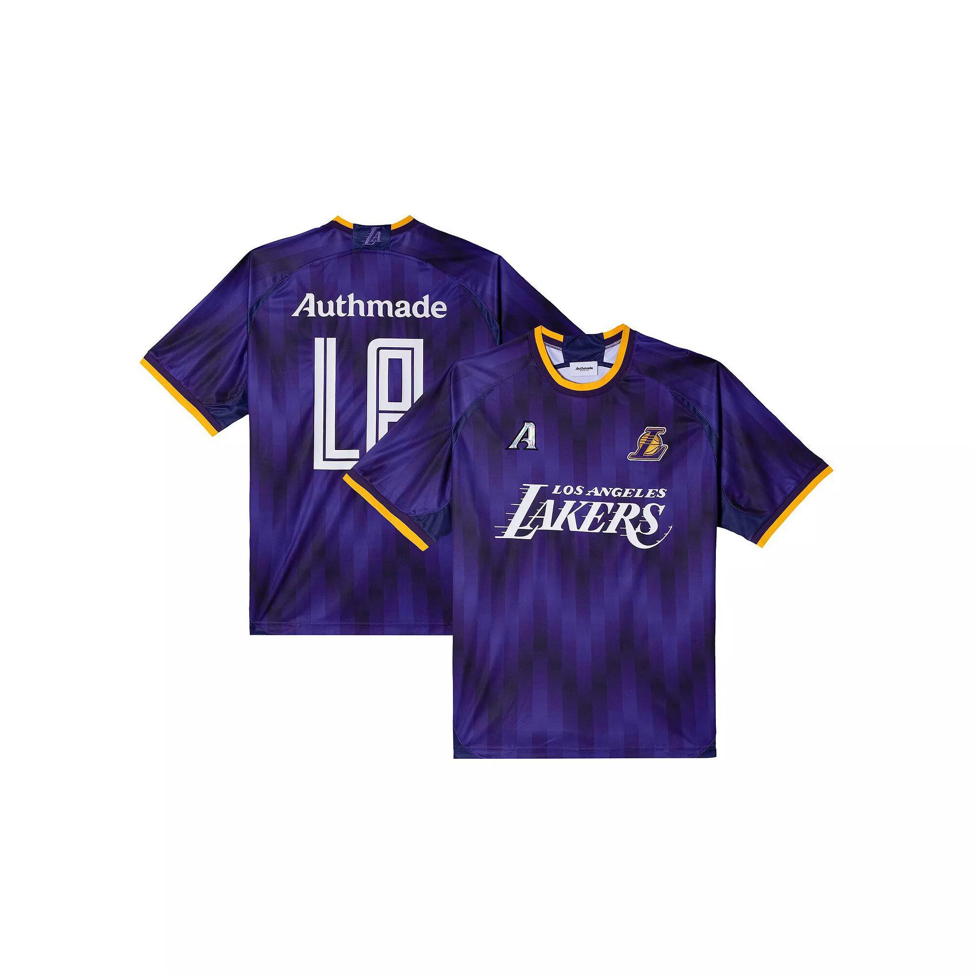 Men's Authmade x NBA Purple Los Angeles Lakers Soccer Kit Fashion Jersey,  Product Image