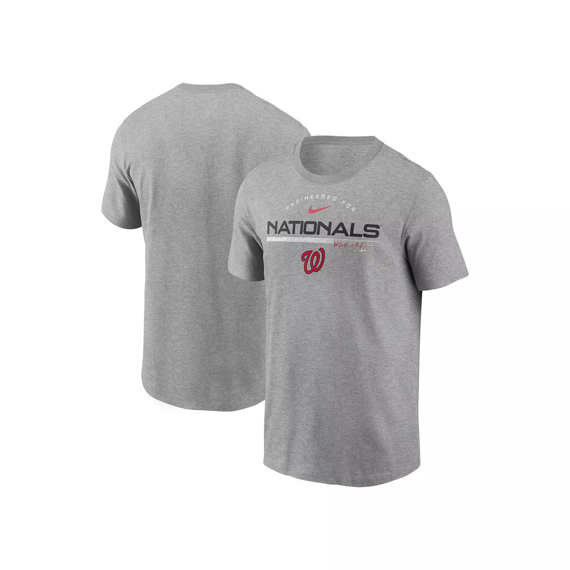 Men's Nike Heather Gray Washington Nationals Team Engineered Performance T-Shirt,  Product Image