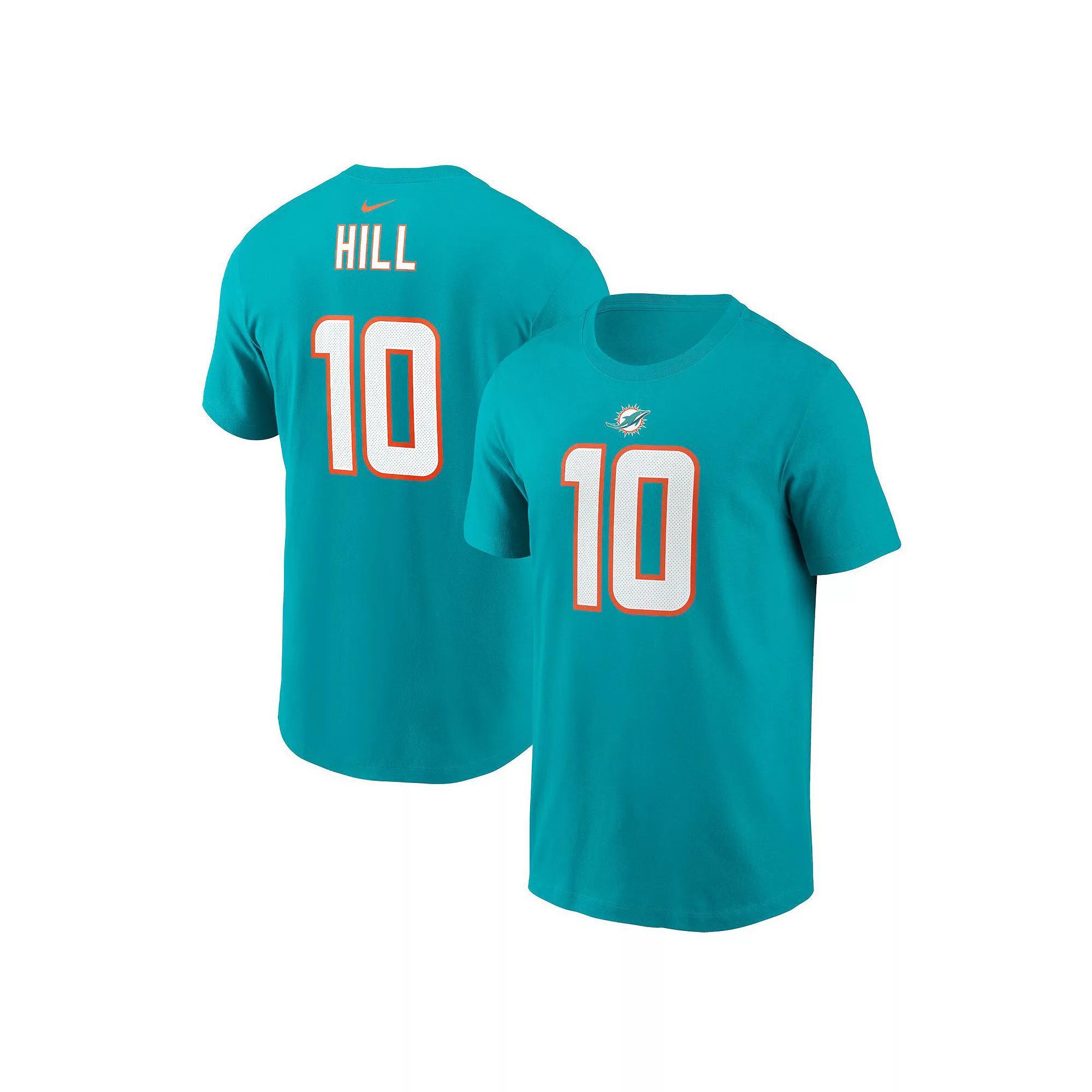 Men's Nike Tyreek Hill Aqua Miami Dolphins Player Name & Number T-Shirt, Size: 2XL, Turquoise A Product Image