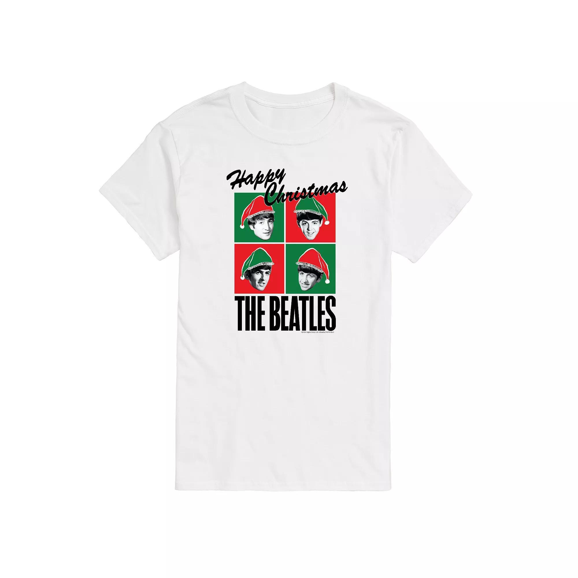 Men's The Beatles Happy Christmas Graphic Tee, Size: XXL, White Product Image