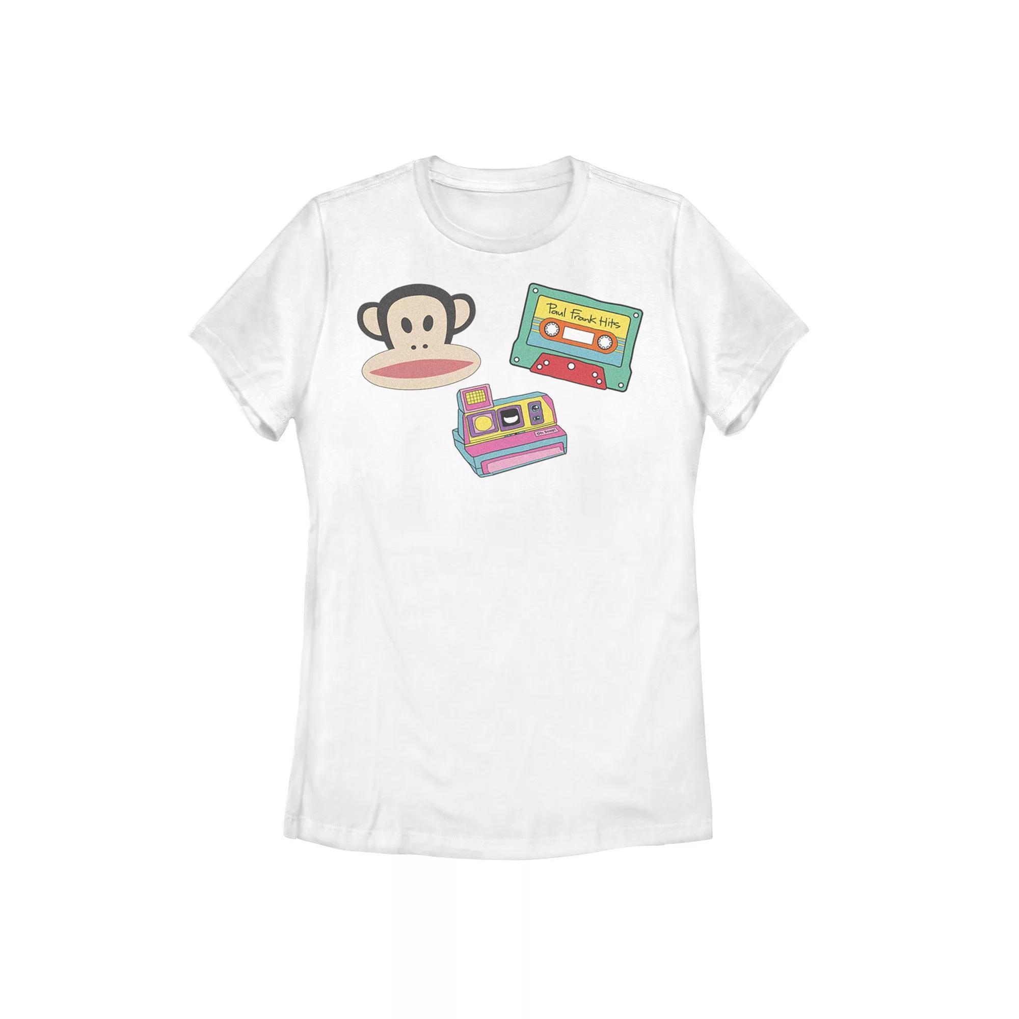 Juniors' Paul Frank Patch Collage Graphic Tee, Girl's, Size: XL, White Product Image