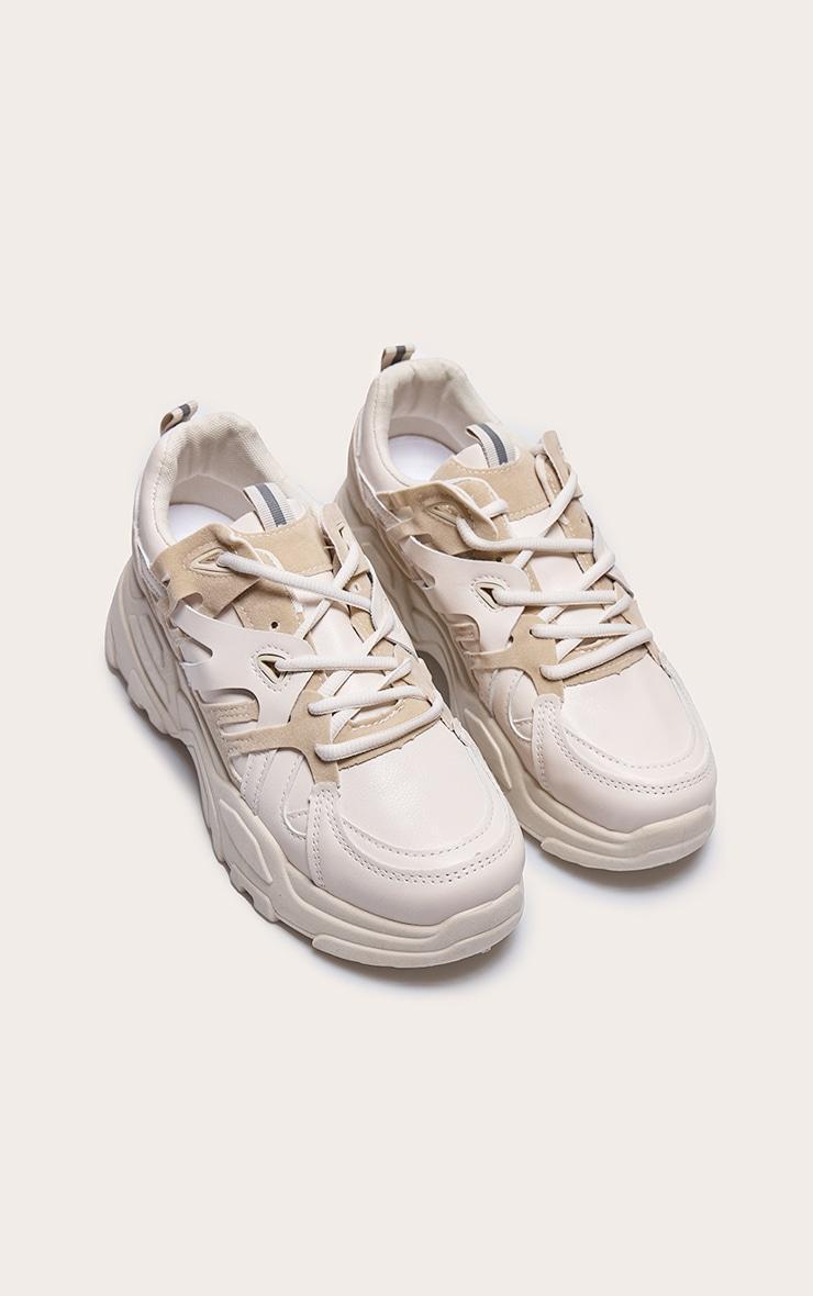 Stone Chunky Panelled Sneakers Product Image