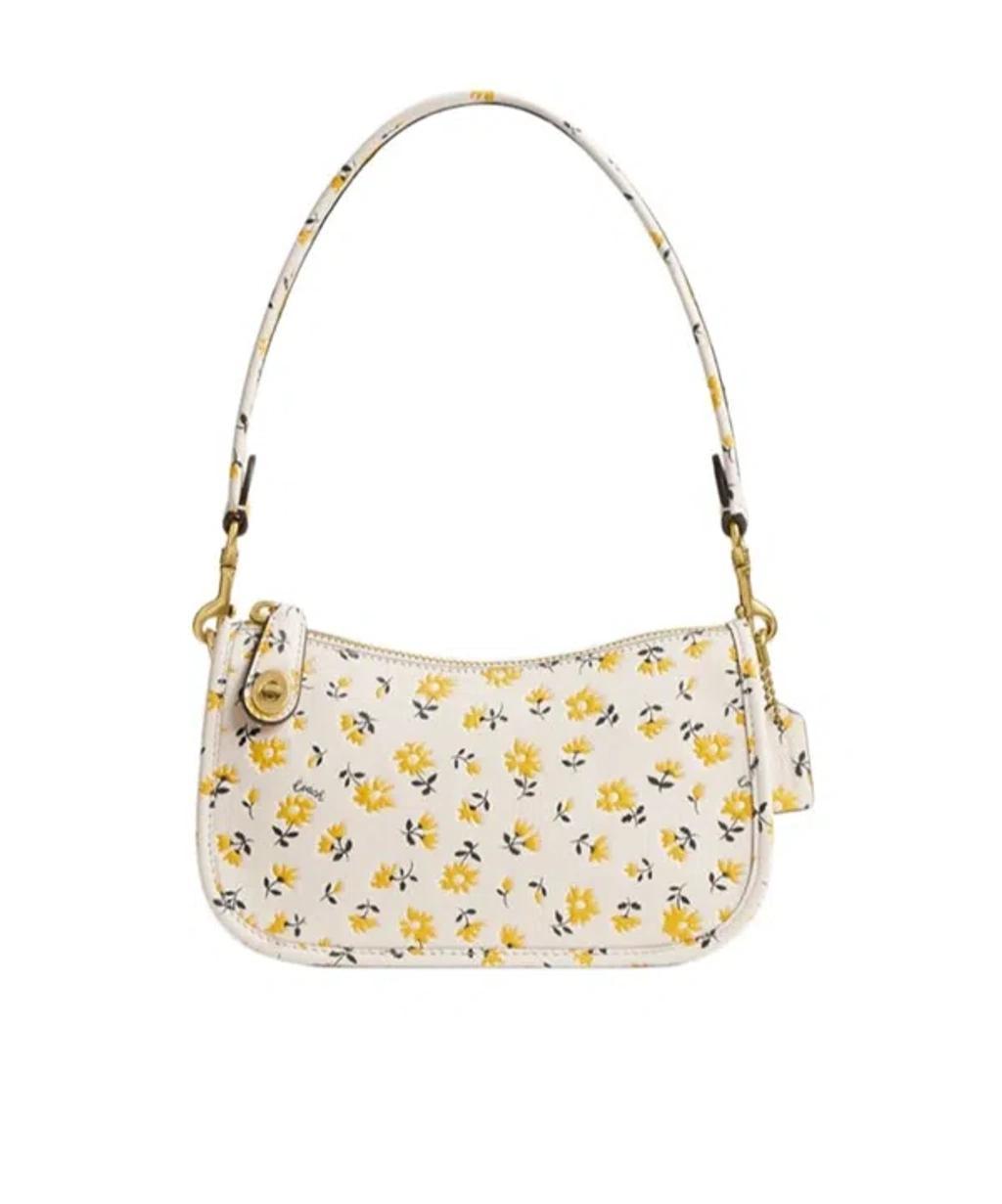 COACH Swinger 20 Floral Print Shoulder Bag In White Product Image