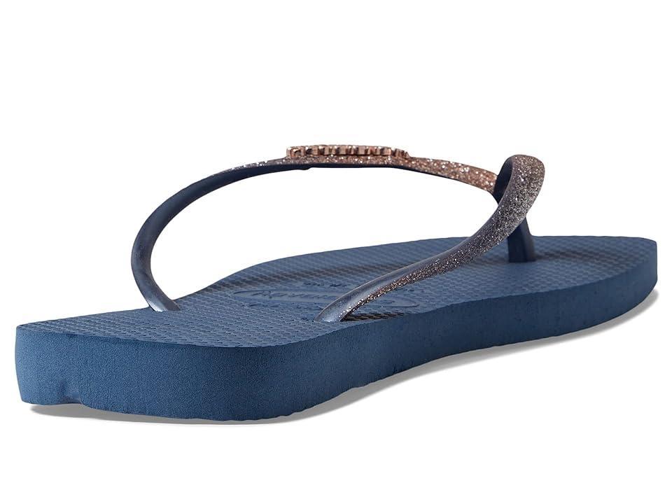 Havaianas Slim Square Glitter Flip Flop Sandal (Indigo ) Women's Sandals Product Image