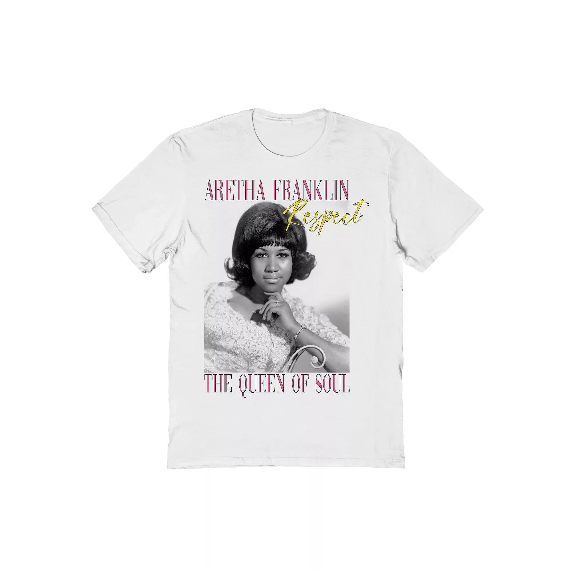 Men's Aretha Franklin B&W Vogue Respect Graphic Tee, Size: XXL, White Product Image