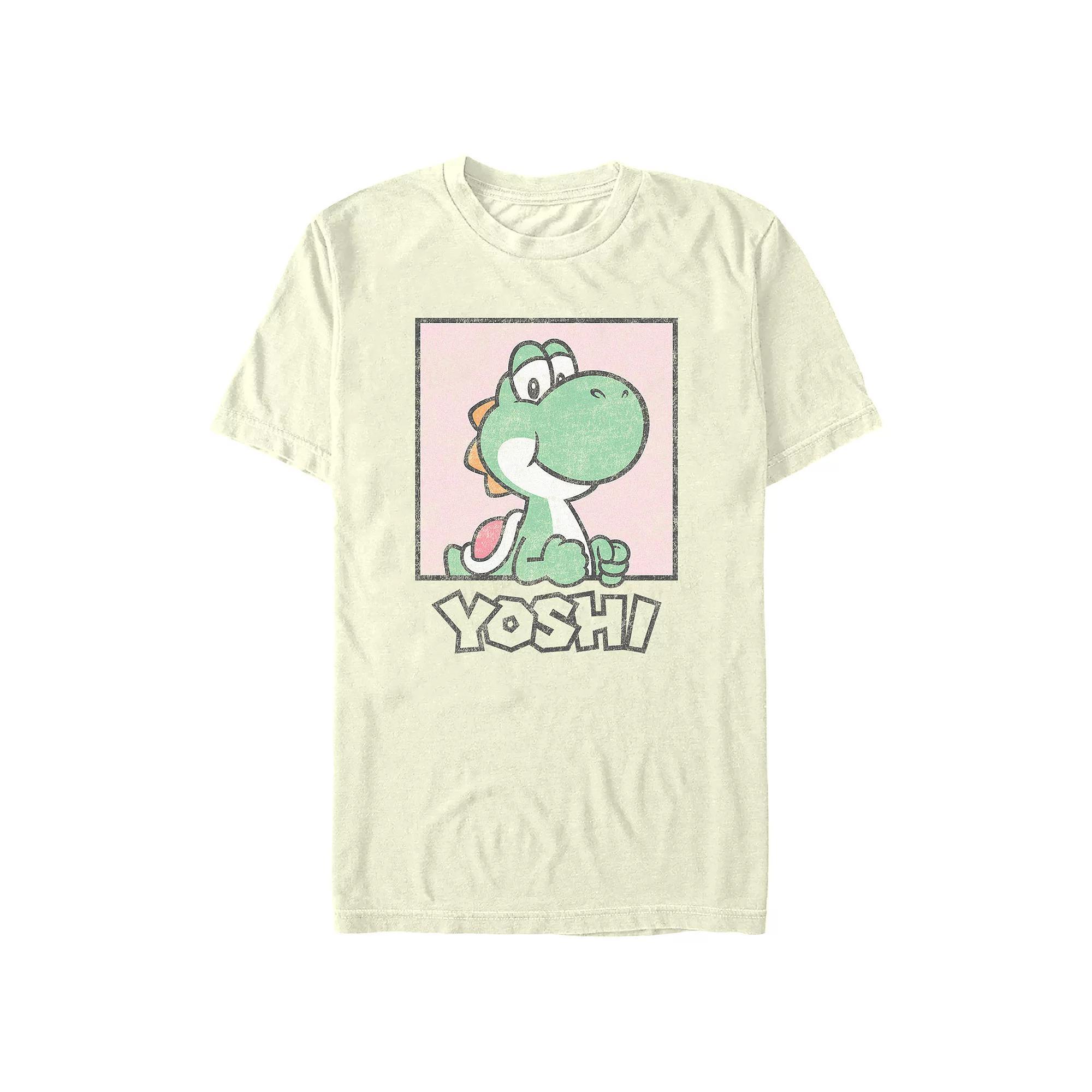 Men's Super Mario Bros Yoshi Portrait Graphic Tee, Size: Small, Natural Product Image