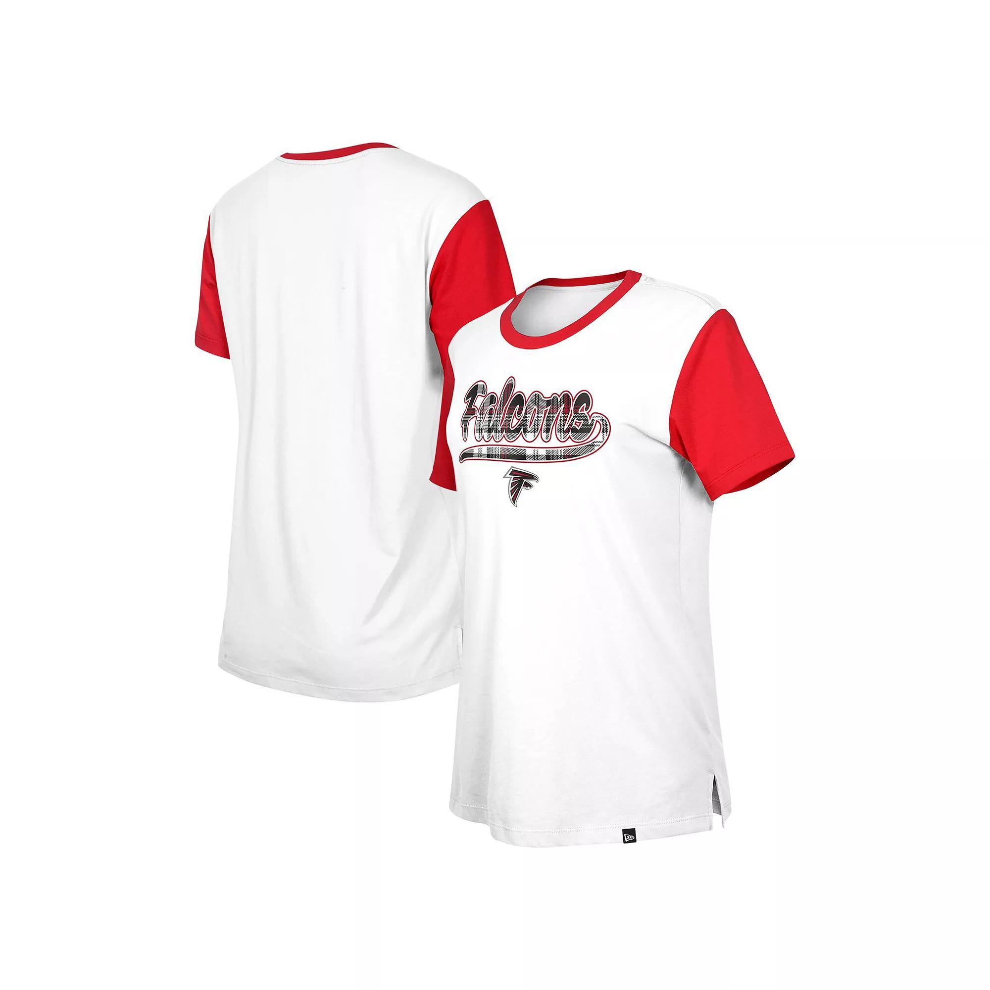 Women's New Era White/Red Atlanta Falcons 3rd Down T-Shirt,  Product Image
