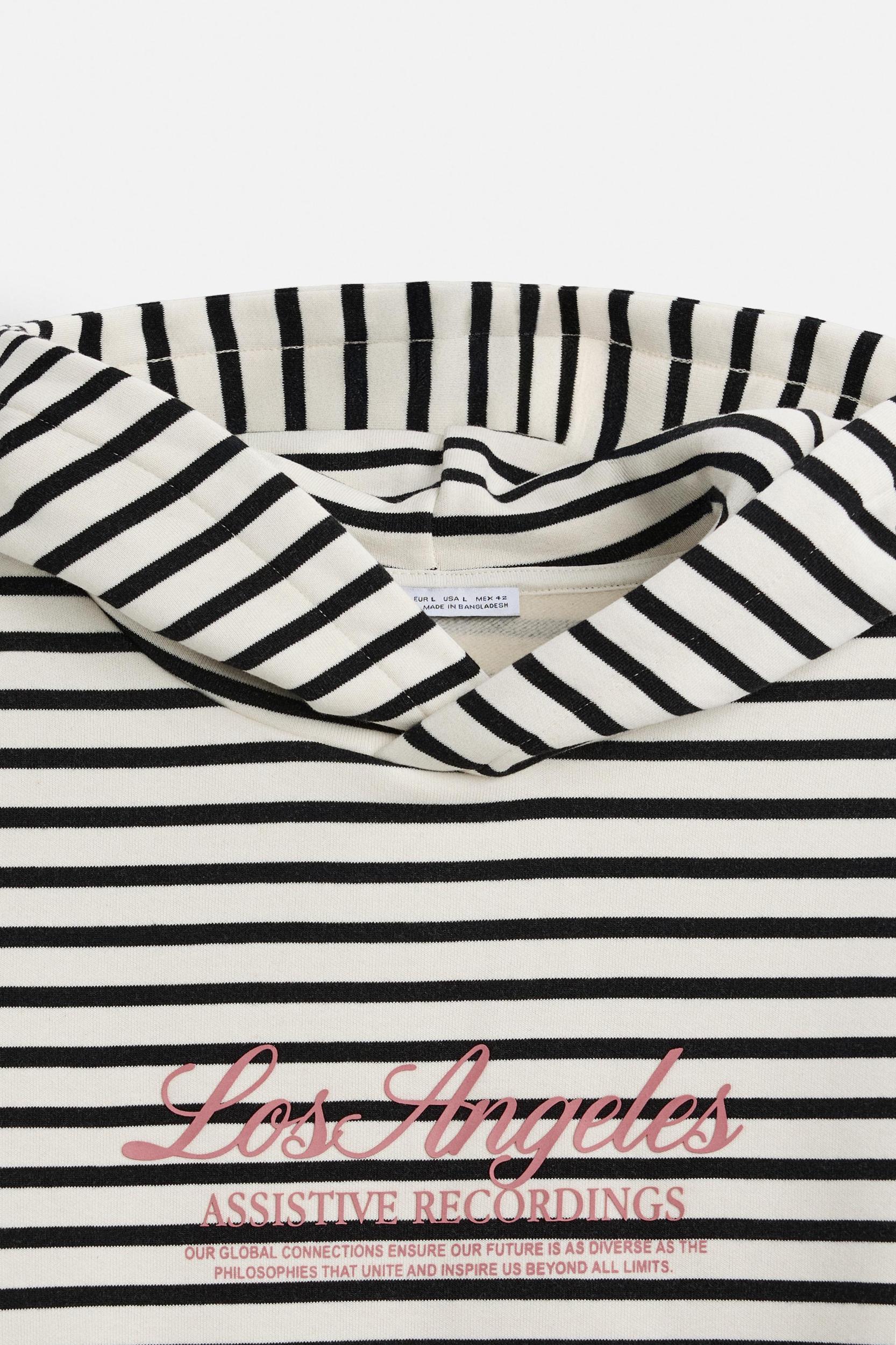 TEXT PRINT STRIPED SWEATSHIRT Product Image