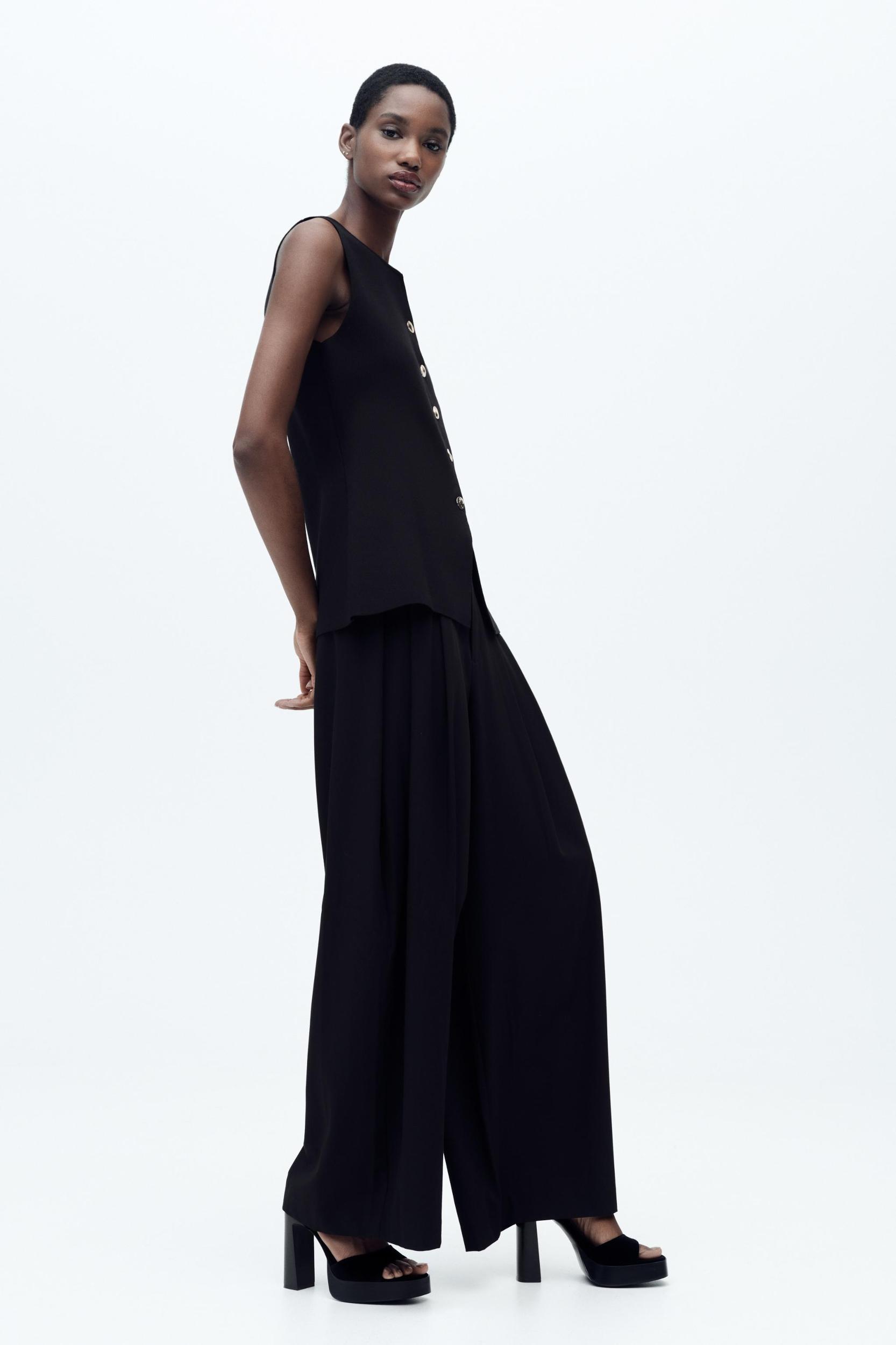 GOLD BUTTON KNITTED VEST TOP Product Image