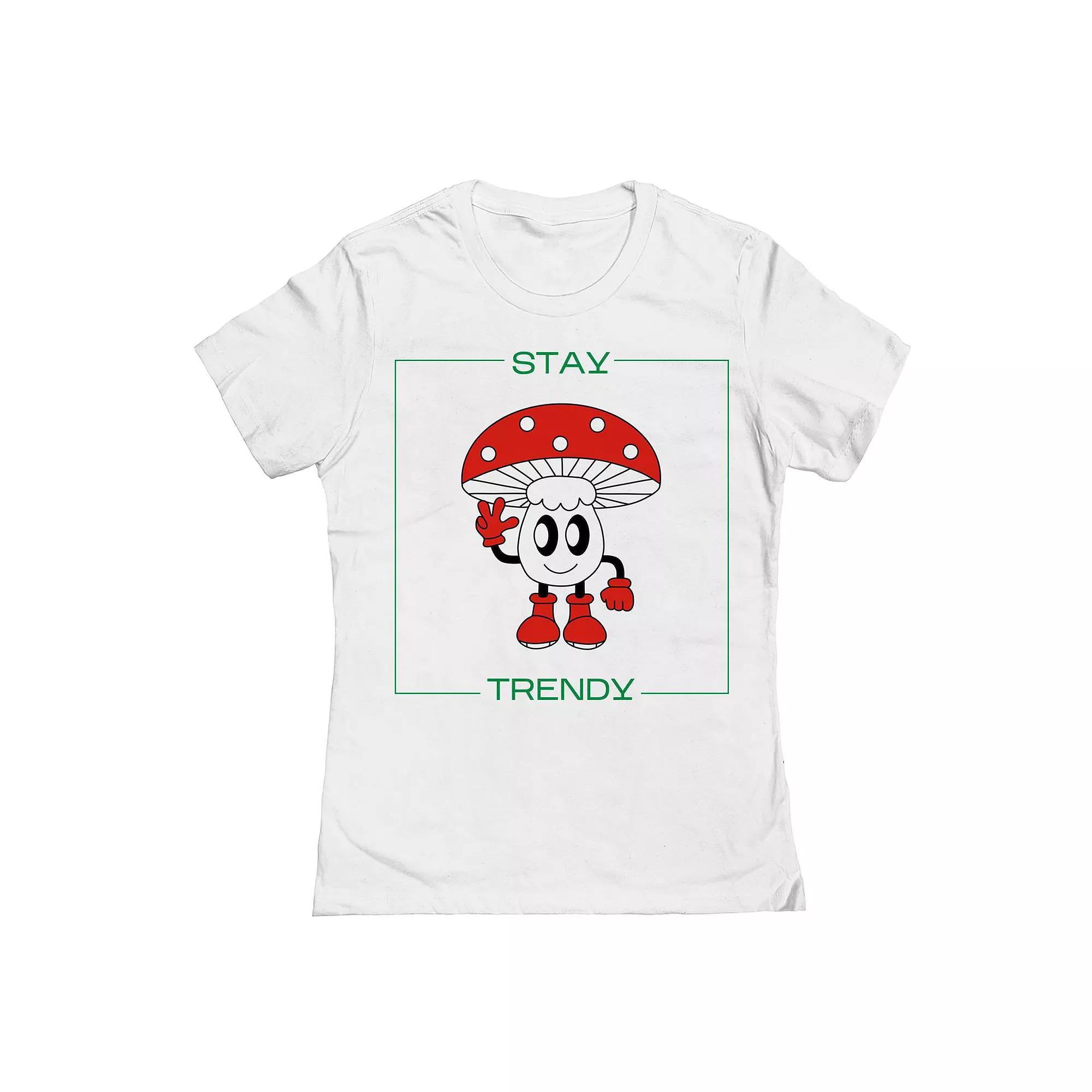 Junior's Stay Trendy Womens Graphic Tee, Girl's, Size: Medium, White Product Image