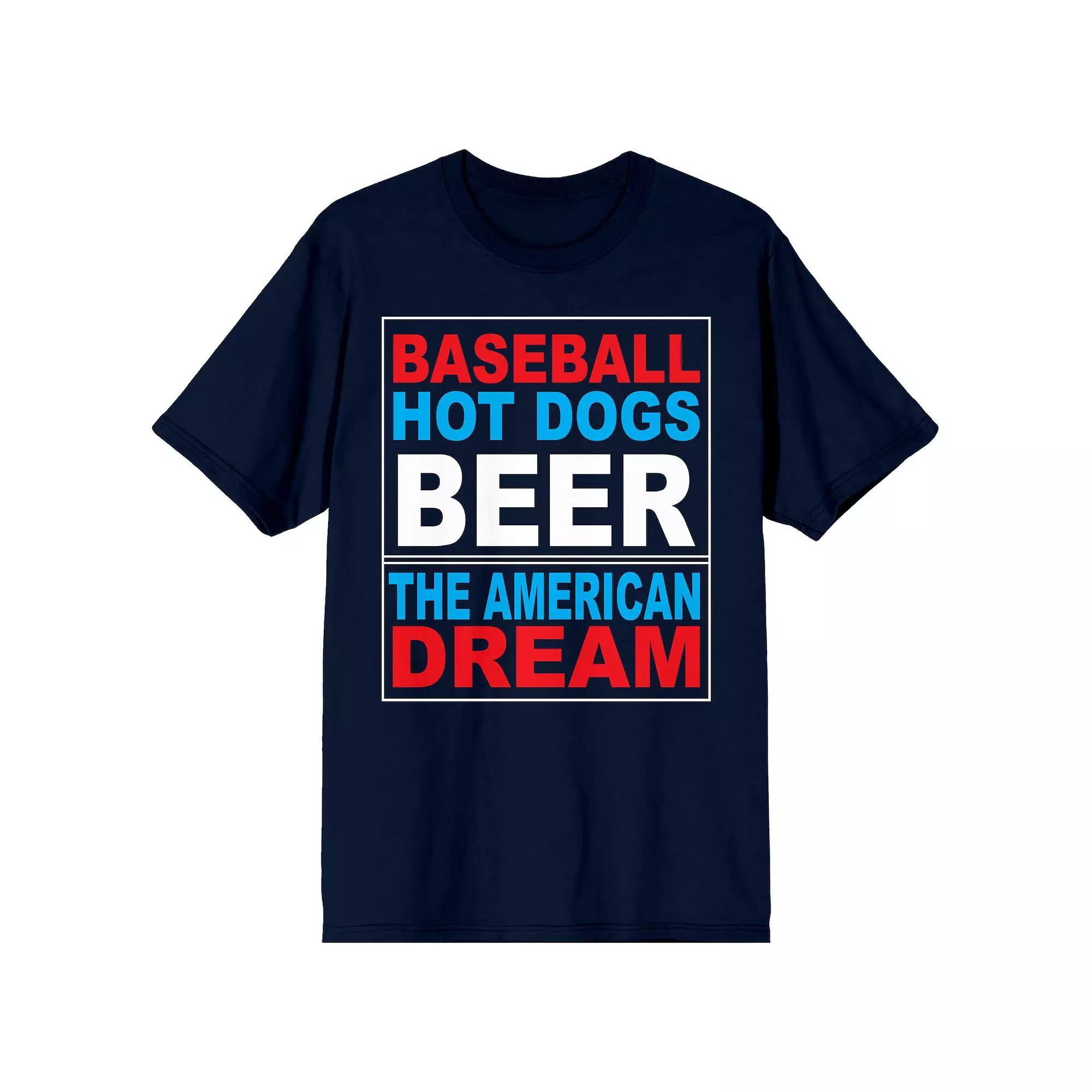 Men's Americana Baseball Hot Dogs Graphic Tee,  Product Image