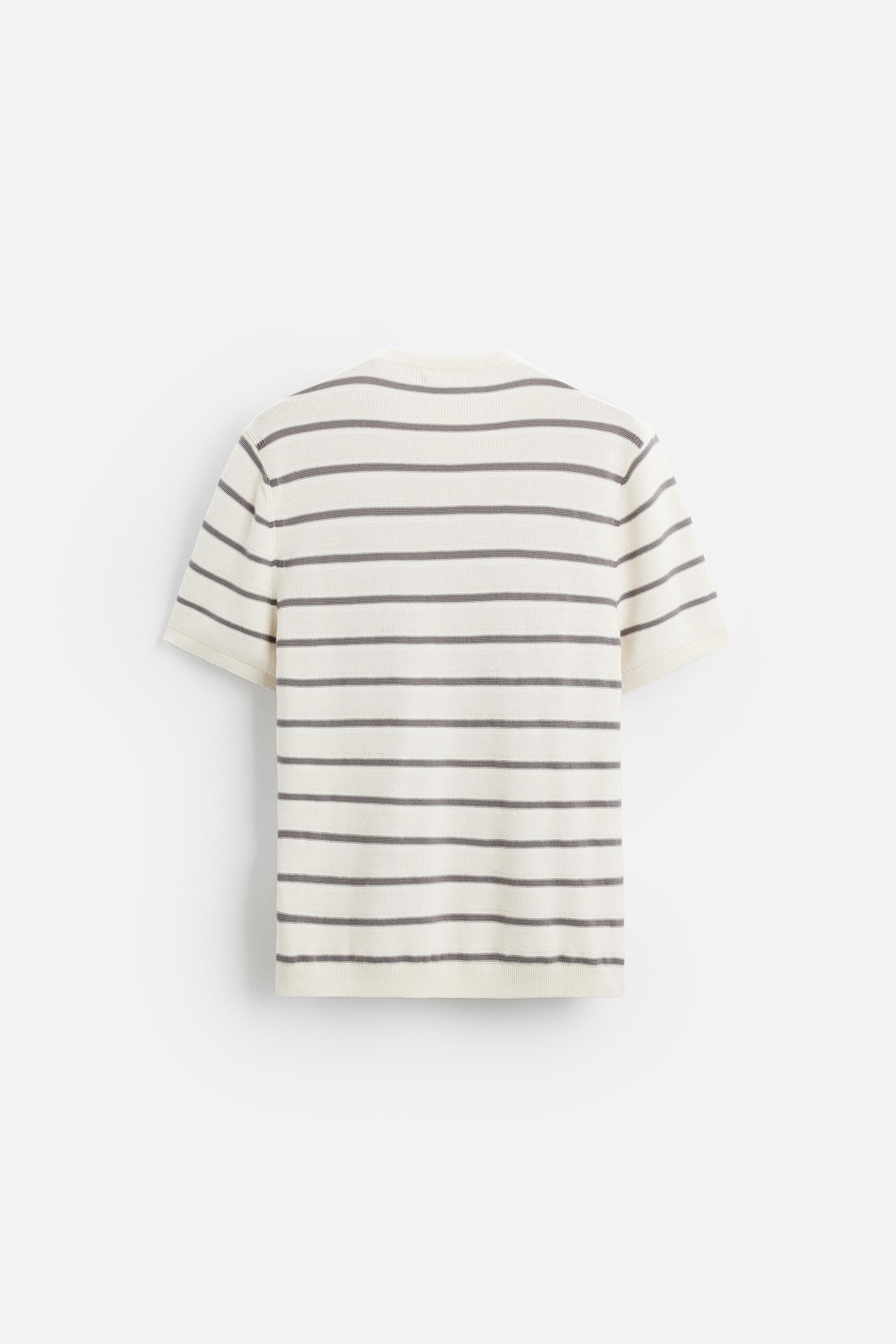 STRIPED KNIT T-SHIRT Product Image