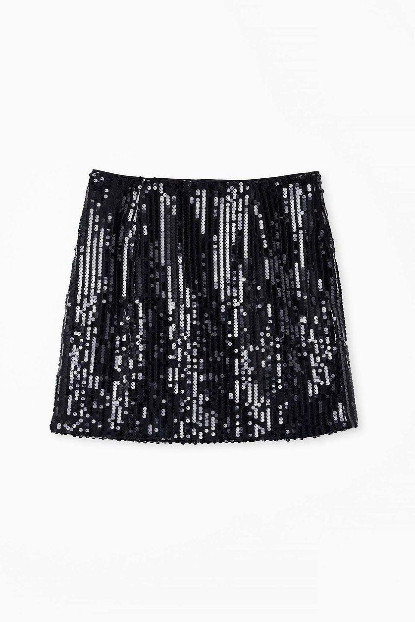 Sequin Mini Skirt Black Product Image