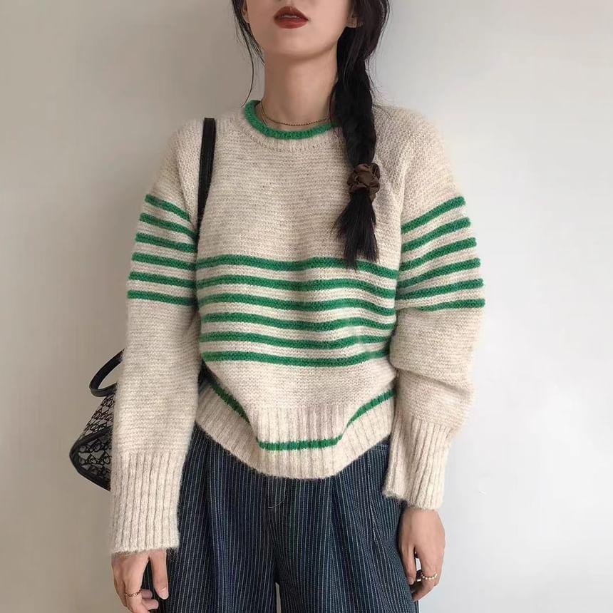 Crewneck Striped Sweater Product Image