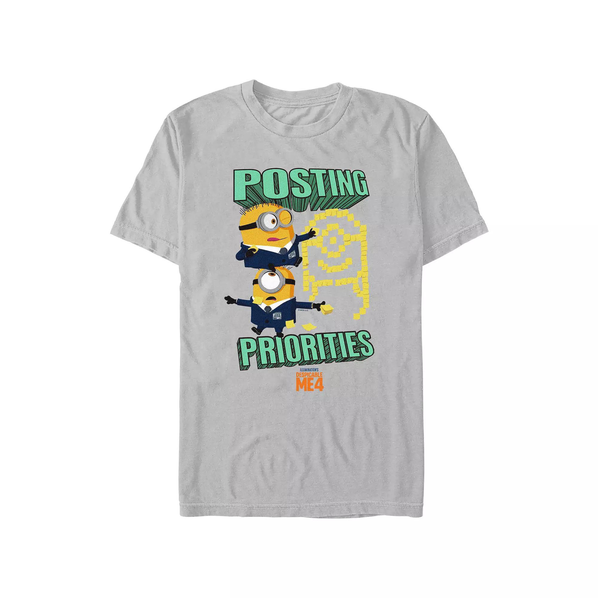Men's Despicable Me 4 Posting Priorities Graphic Tee,  Product Image