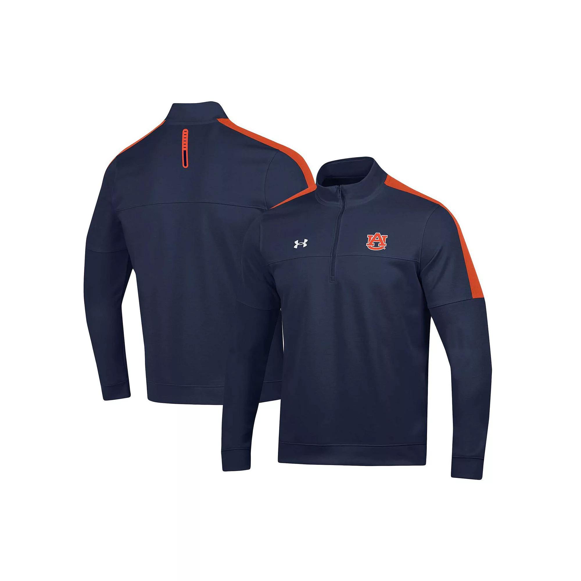 Men's Under Armour Navy Auburn Tigers Motivate Half-Zip Jacket,  Product Image
