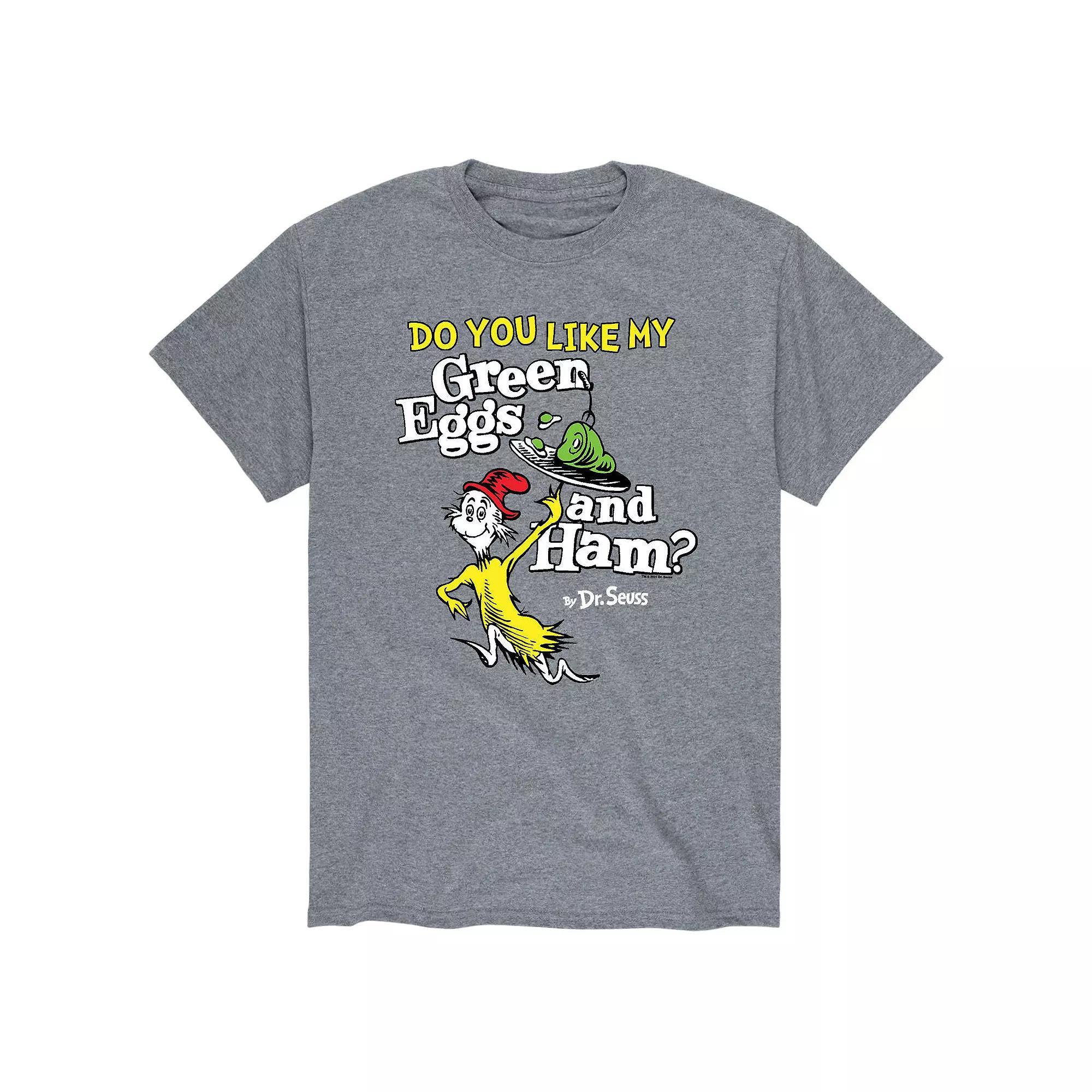 Men's Dr. Seuss Eggs And Ham Tee, Size: Large, Gray Product Image