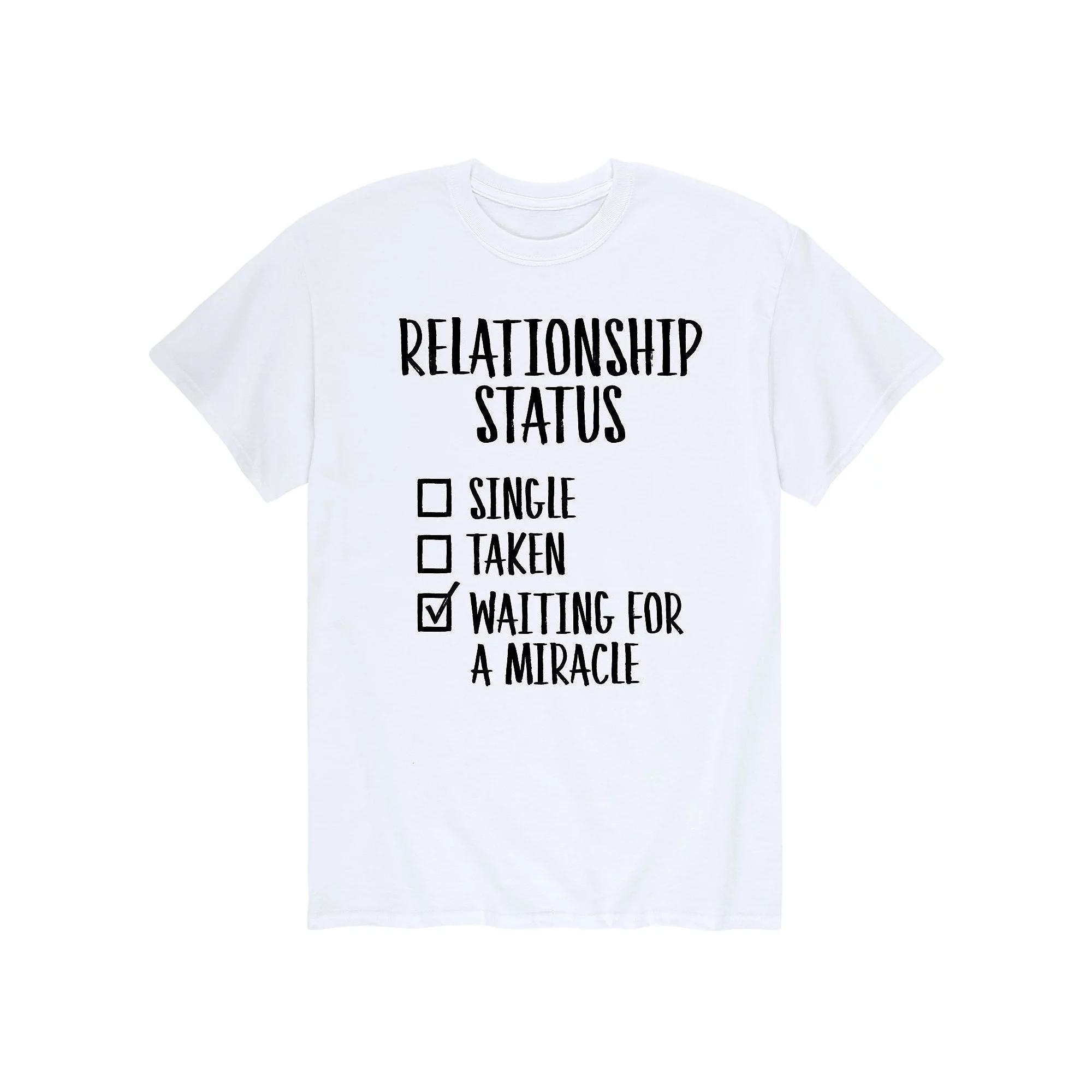 Men's Relationship Status Checklist Tee, Size: Small, White Product Image