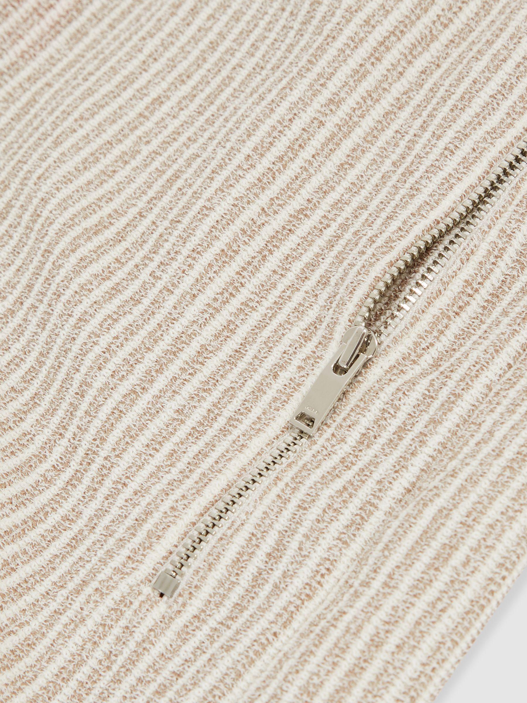 Cotton-Blend Stripe Drawstring Shorts in Ecru/Taupe Brown Product Image