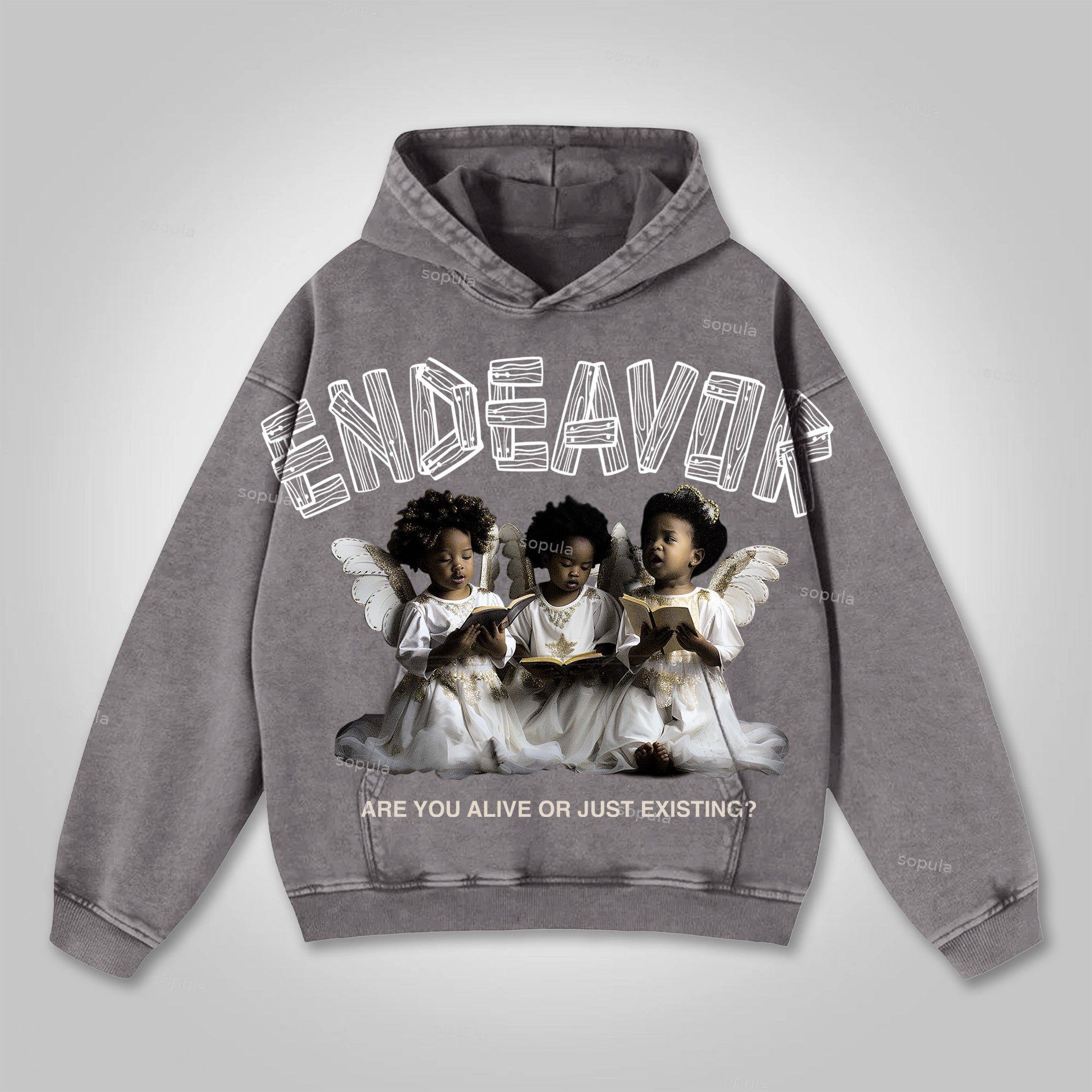 Vintage Child of Angel Graphic Washed Hoodie Product Image